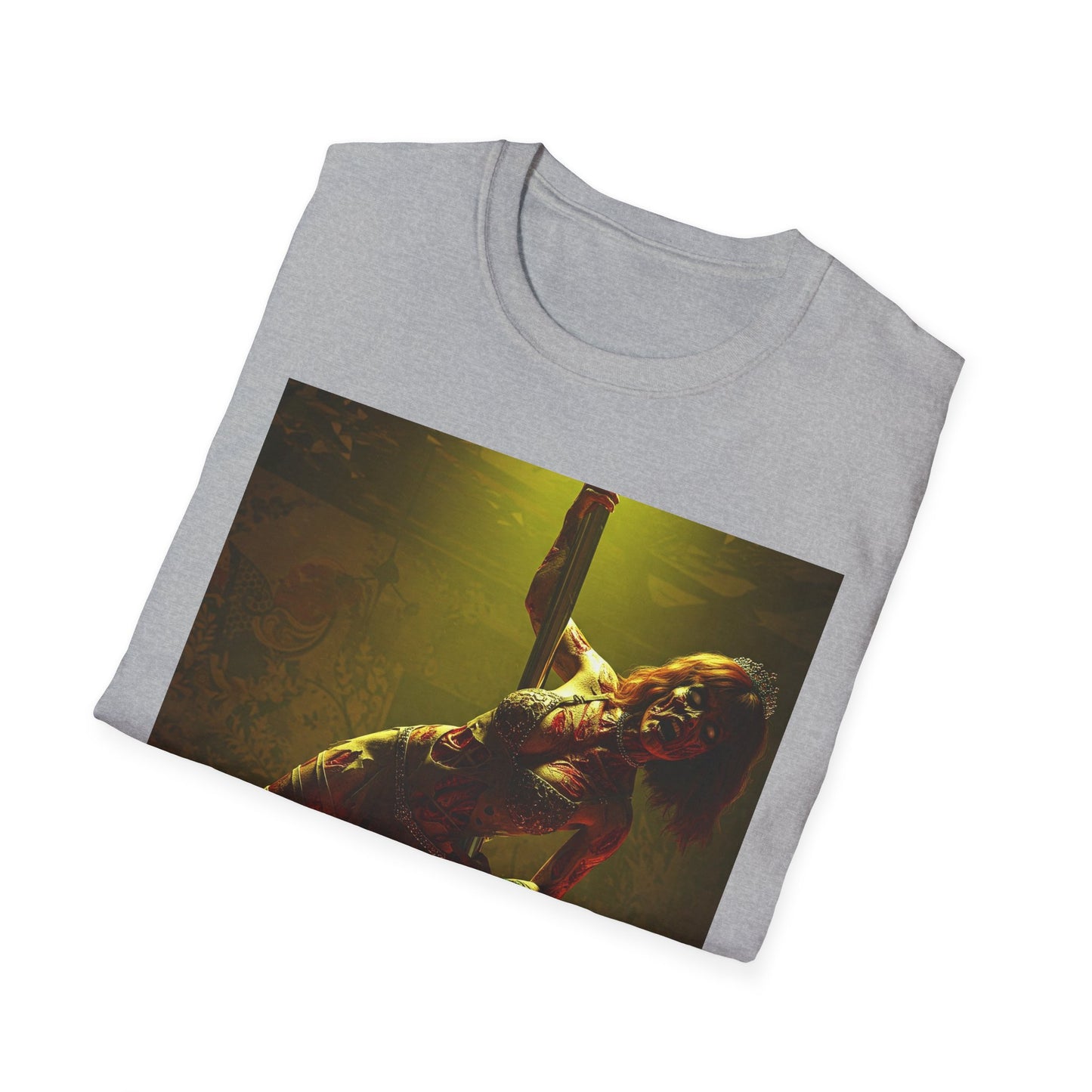 Vibrant Zombie Dance Apocalyptic Portrait Tee, bold, decaying zombie graphic