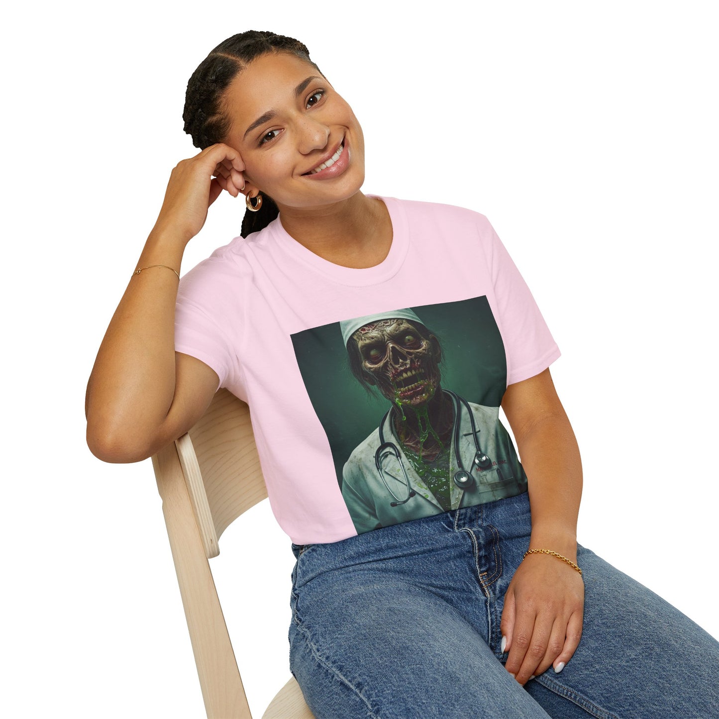 Zombie Doctor Unisex Softstyle T-Shirt - Perfect for Halloween and Horror Fans