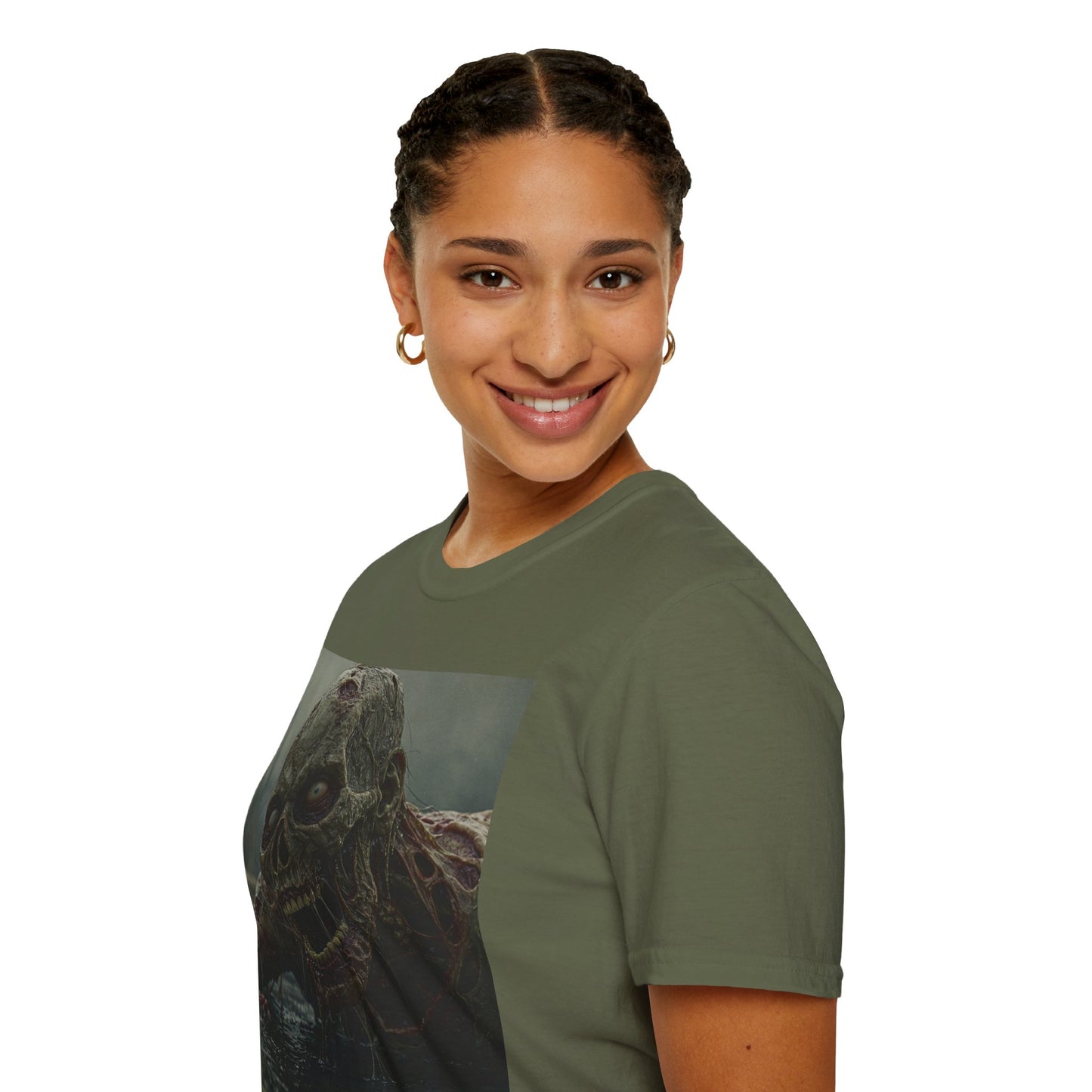 Creepy Skeleton Unisex Softstyle T-Shirt - Perfect for Halloween and Horror Fans