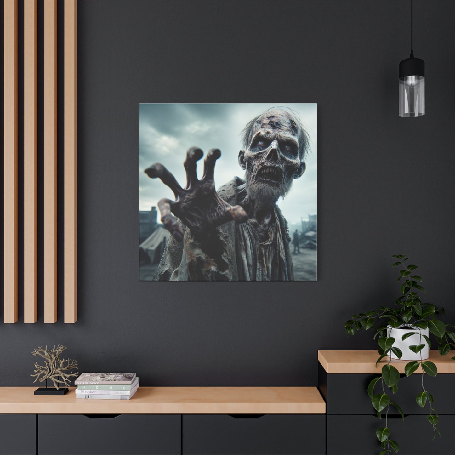 Zombie Hand Wall Art - Matte Stretched Canvas for Halloween Decor