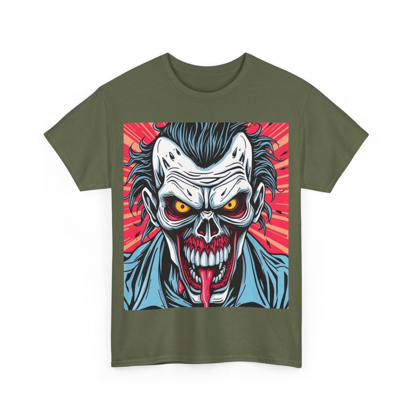 UK - Unisex Heavy Cotton Tee - Edgy Joker Graphic Tee for Halloween and Comic Fans