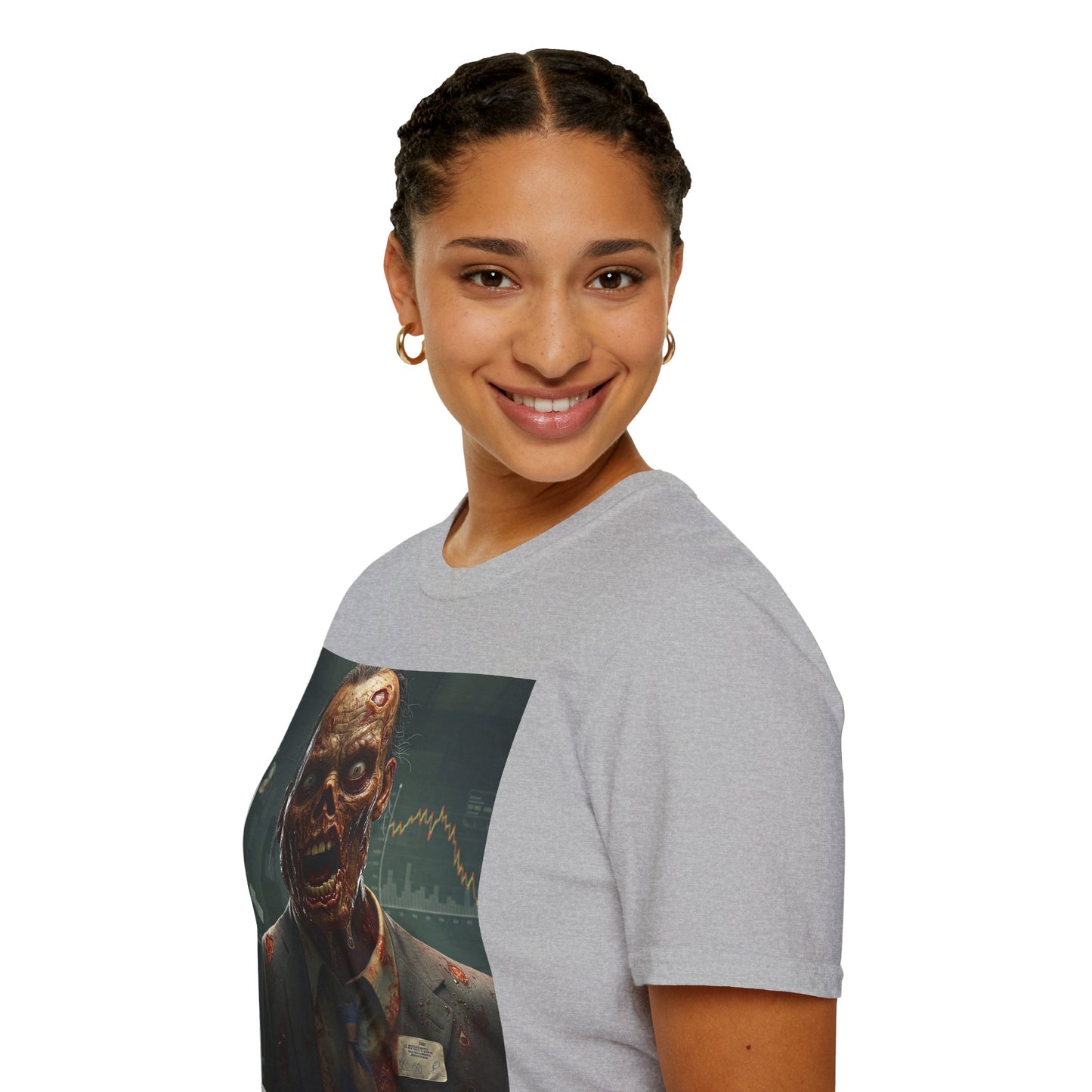 Zombie Businessman Unisex Softstyle T-Shirt | Spooky Halloween Apparel