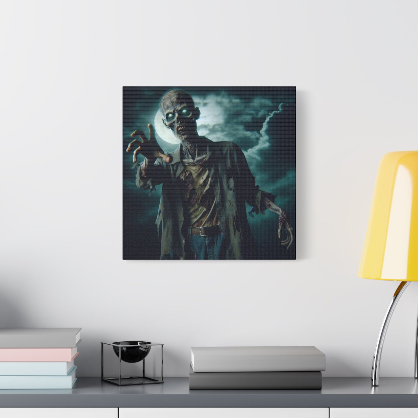 Zombie Art Matte Canvas Wall Decor - Spooky Halloween Home Decoration
