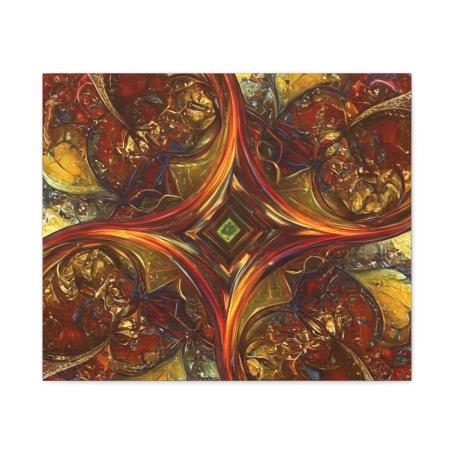 Abstract Art Matte Canvas Wall Decor - Vibrant Fractal Design, Colorful Home Accent