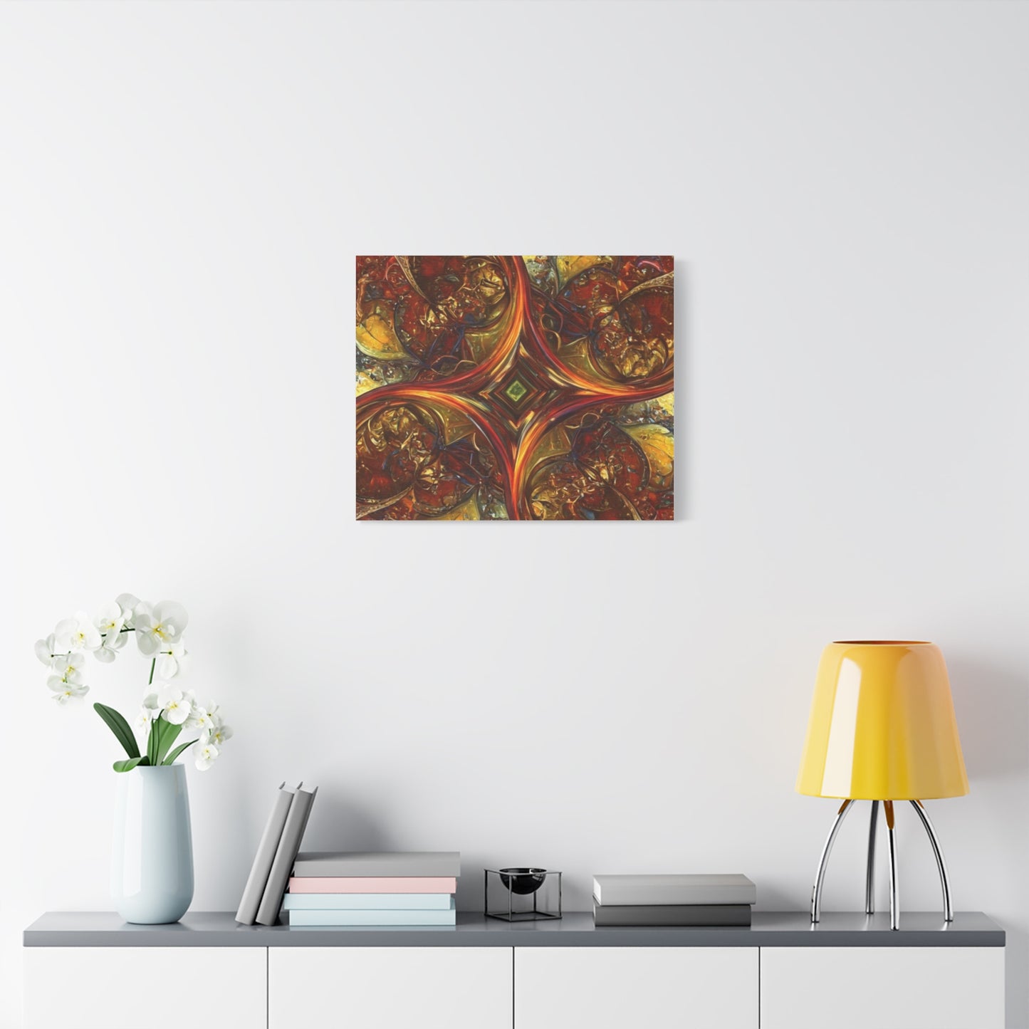 Abstract Art Matte Canvas Wall Decor - Vibrant Fractal Design, Colorful Home Accent
