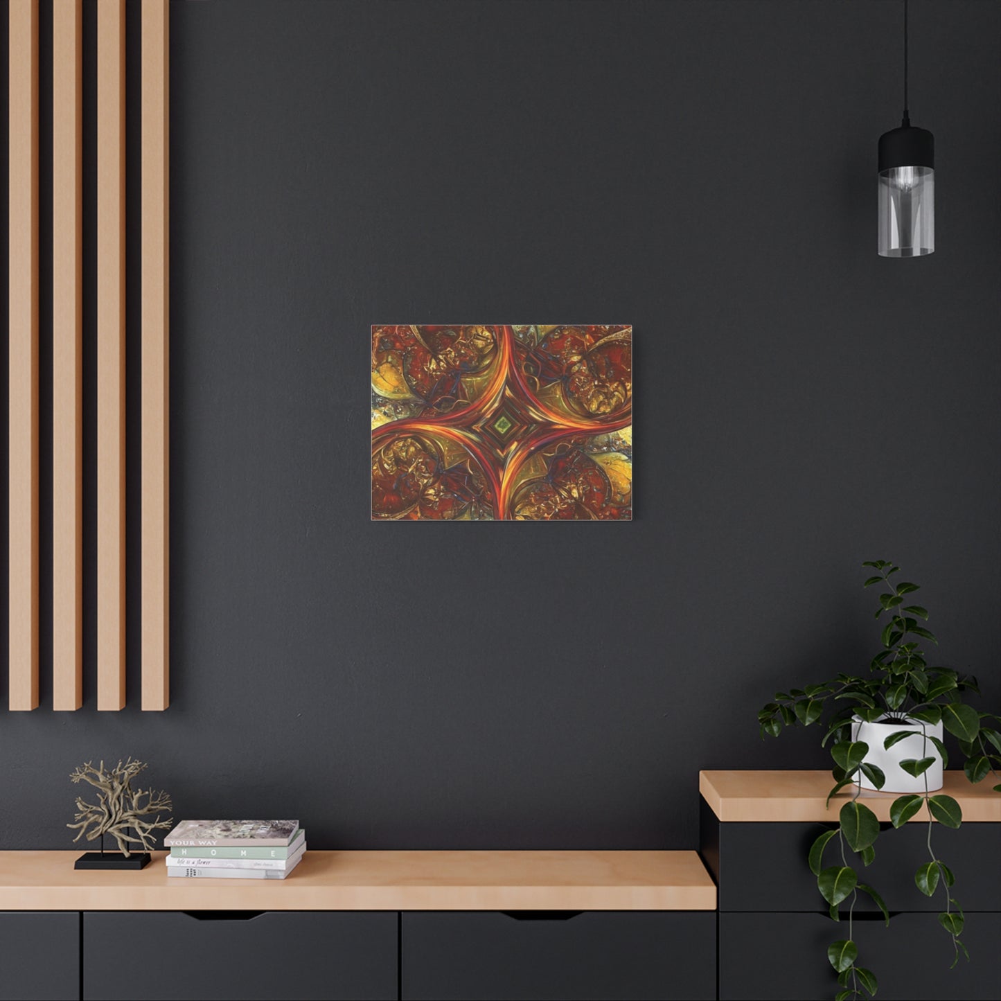Abstract Art Matte Canvas Wall Decor - Vibrant Fractal Design, Colorful Home Accent