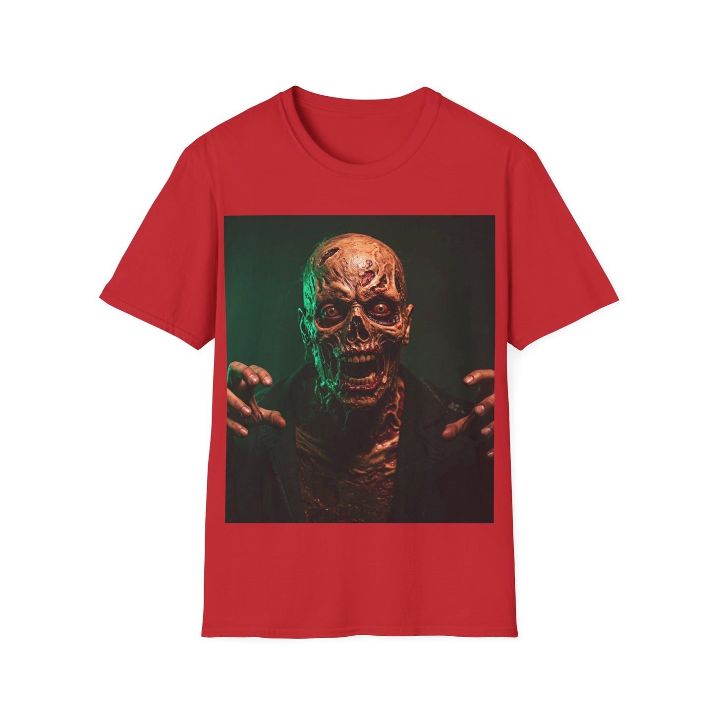 UK - Horror-Themed Apocalyptic Portrait Tee, bold, decaying zombie graphic