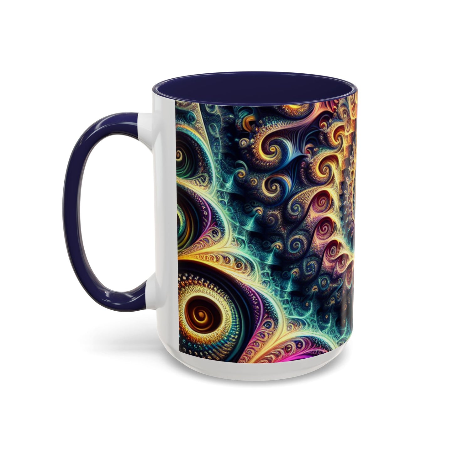 Colorful Swirl Accent Coffee Mug - Unique Spiral Design for Art Lovers