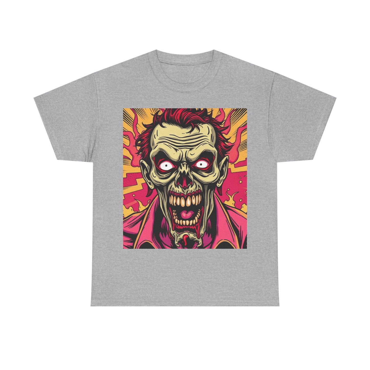 UK - Unisex Heavy Cotton Tee - Creepy Zombie Graphic Shirt