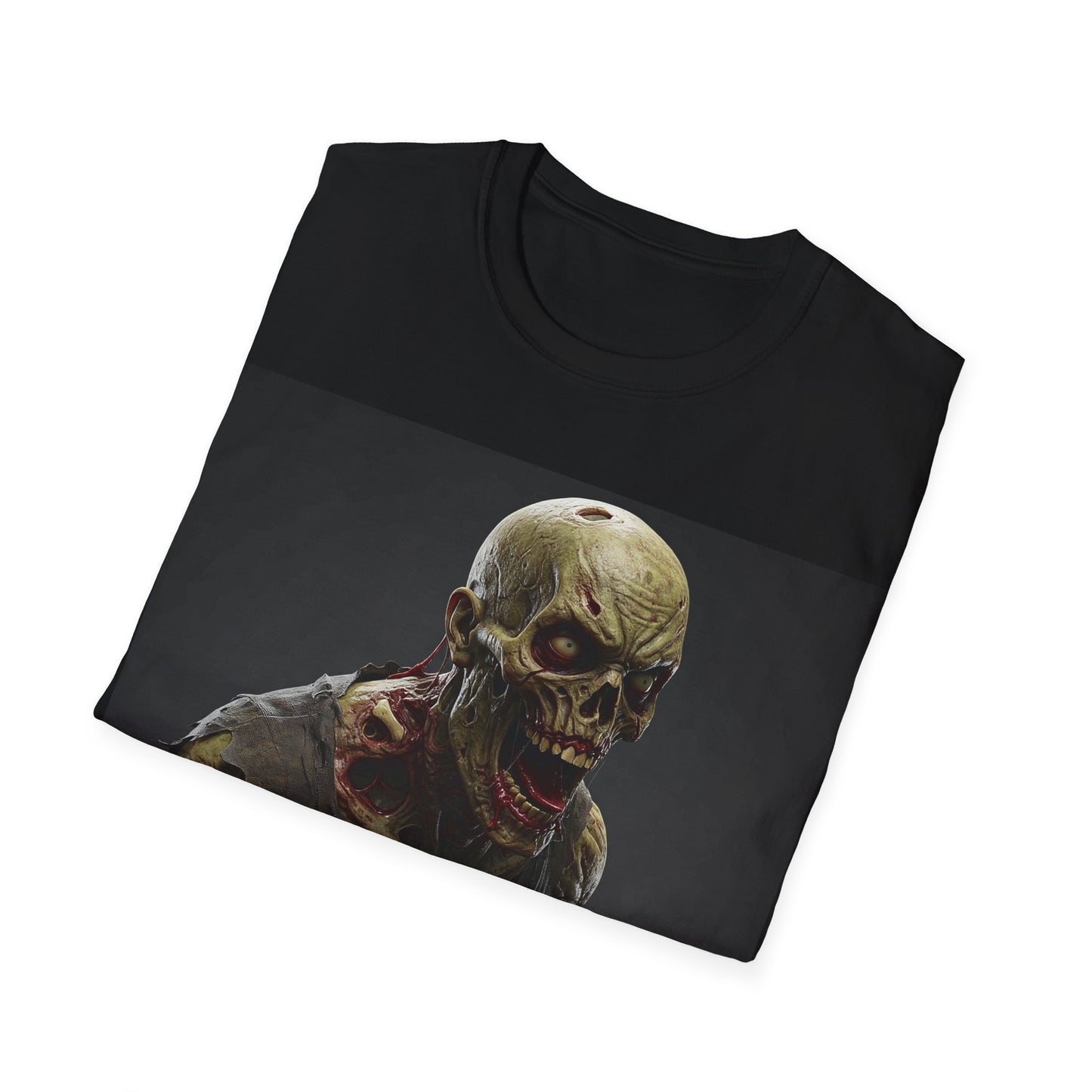 UK - Zombie Graphic Unisex Softstyle T-Shirt - Perfect for Halloween and Horror Fans