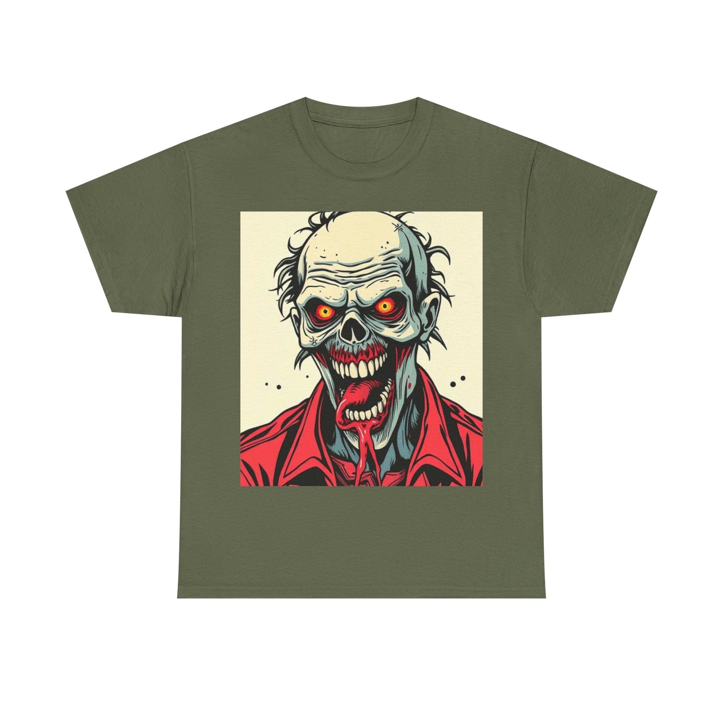 UK - Zombie Graphic Unisex Heavy Cotton Tee - Perfect for Halloween and Horror Fans