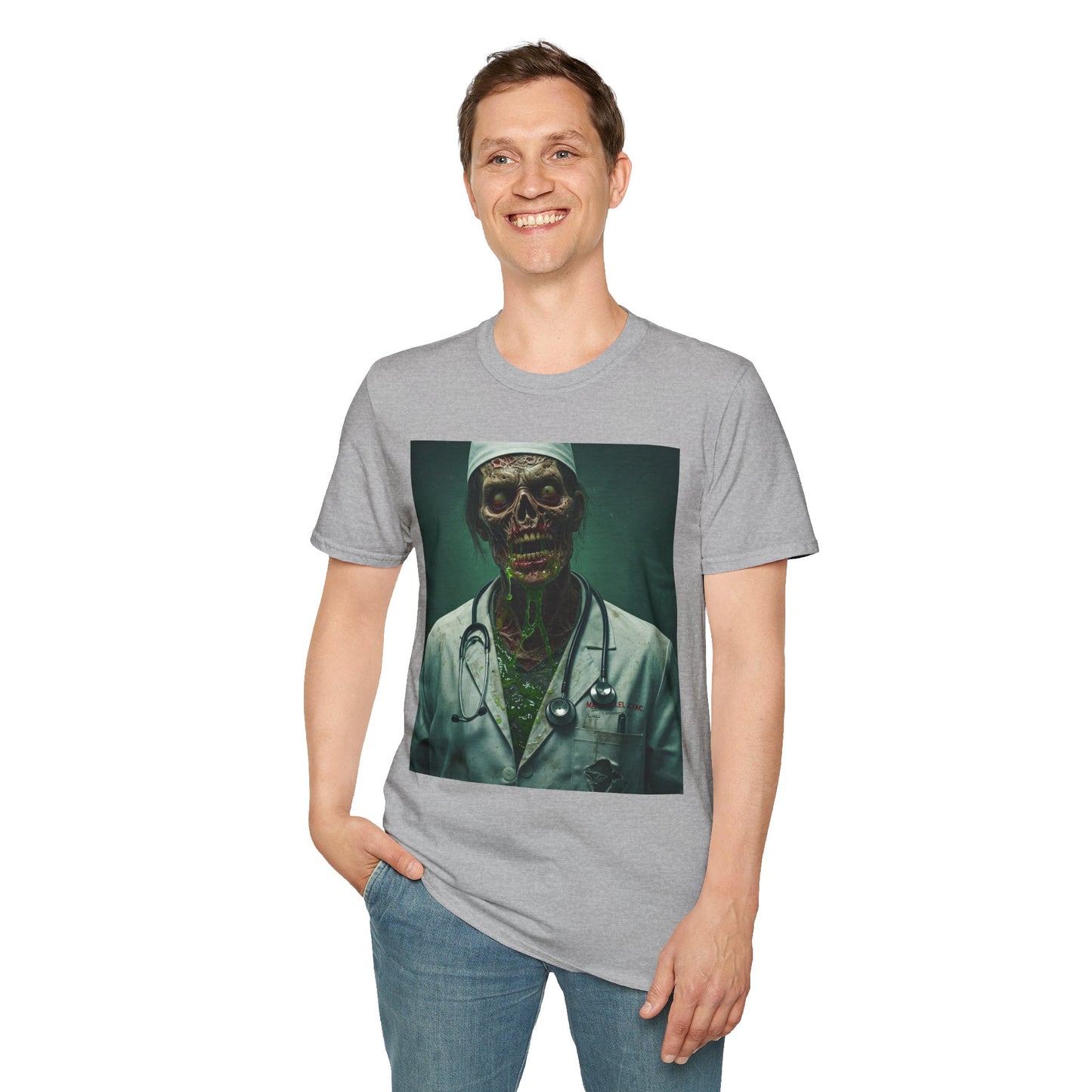 Zombie Doctor Unisex Softstyle T-Shirt - Perfect for Halloween and Horror Fans