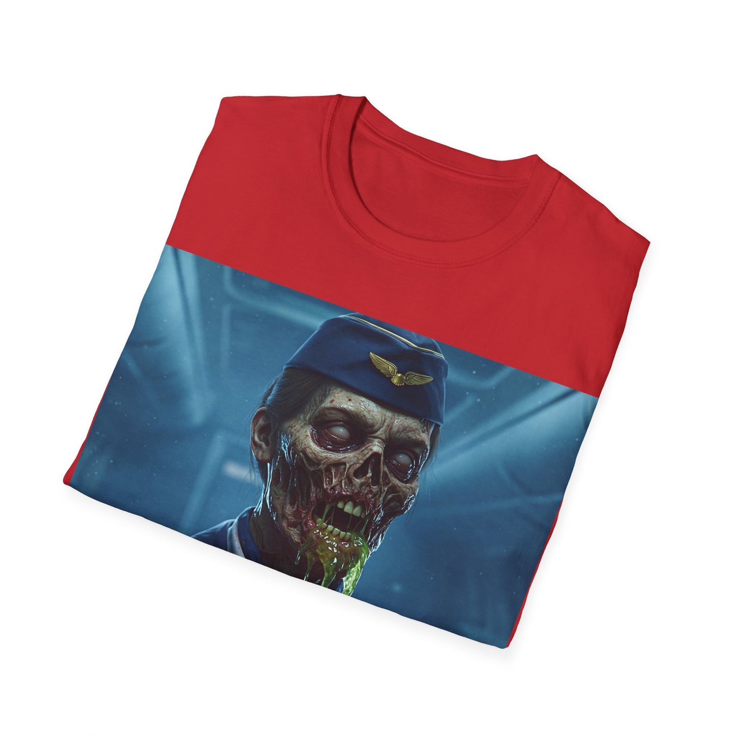 UK - Zombie Pilot Apocalyptic Portrait Tee, bold, decaying zombie graphic