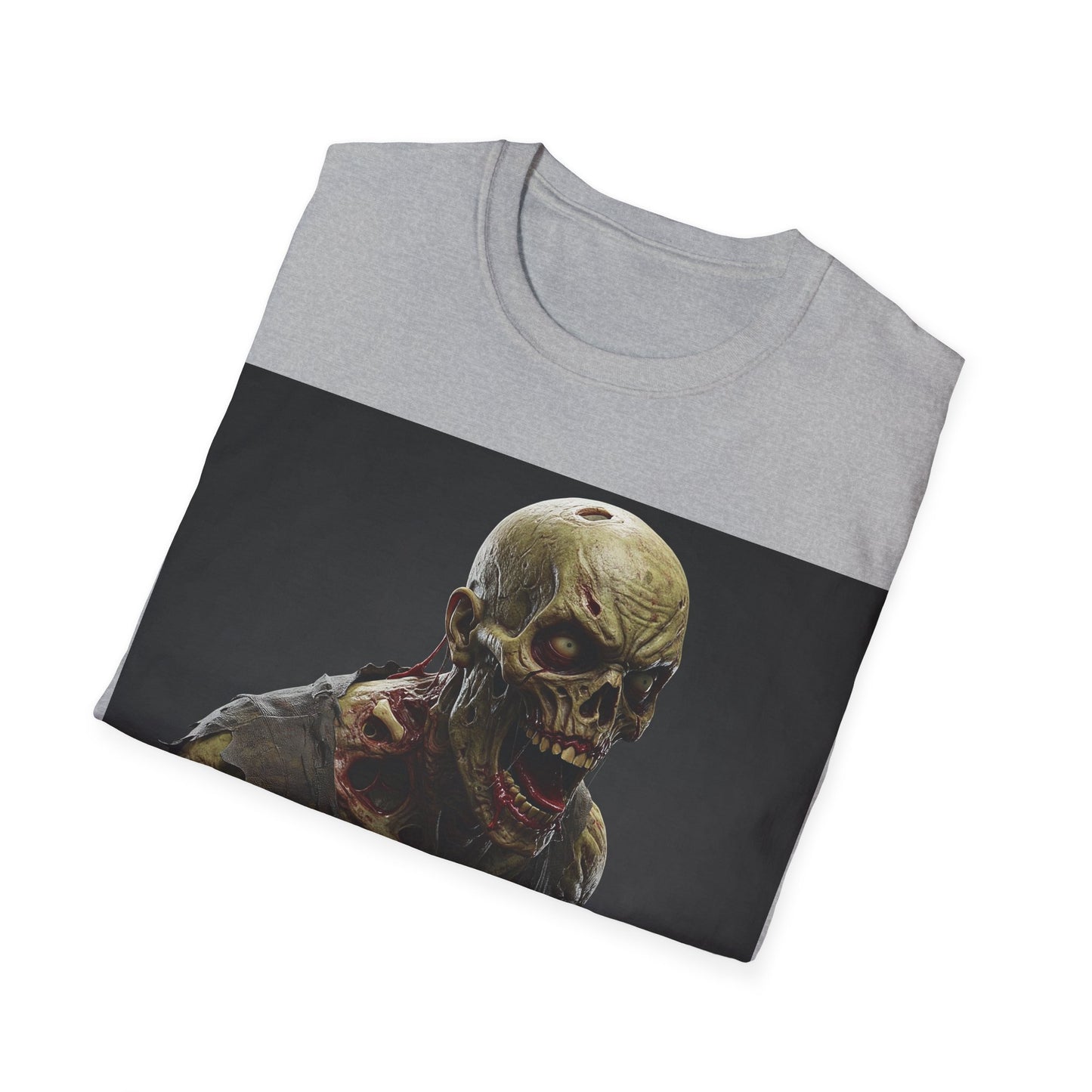UK - Zombie Graphic Unisex Softstyle T-Shirt - Perfect for Halloween and Horror Fans