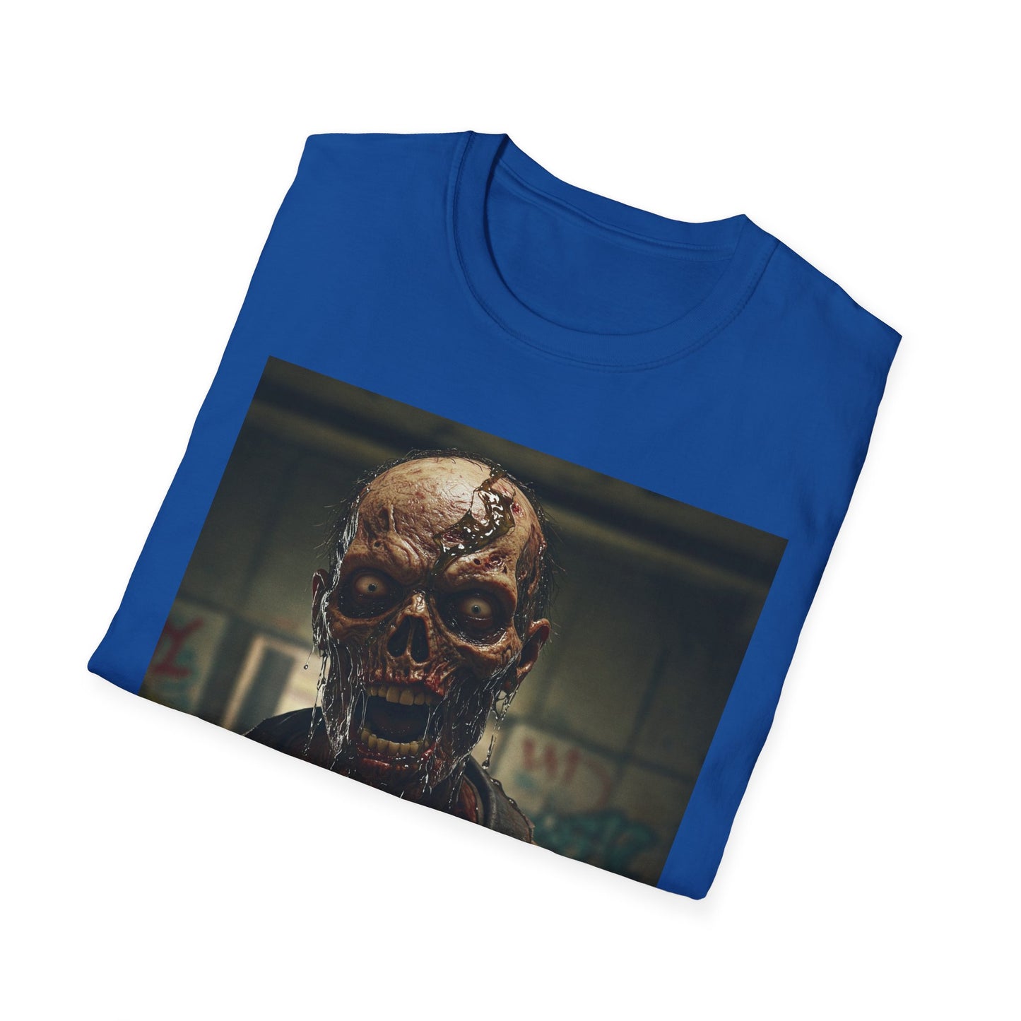 Apocalyptic Portrait Tee, bold, decaying zombie graphic