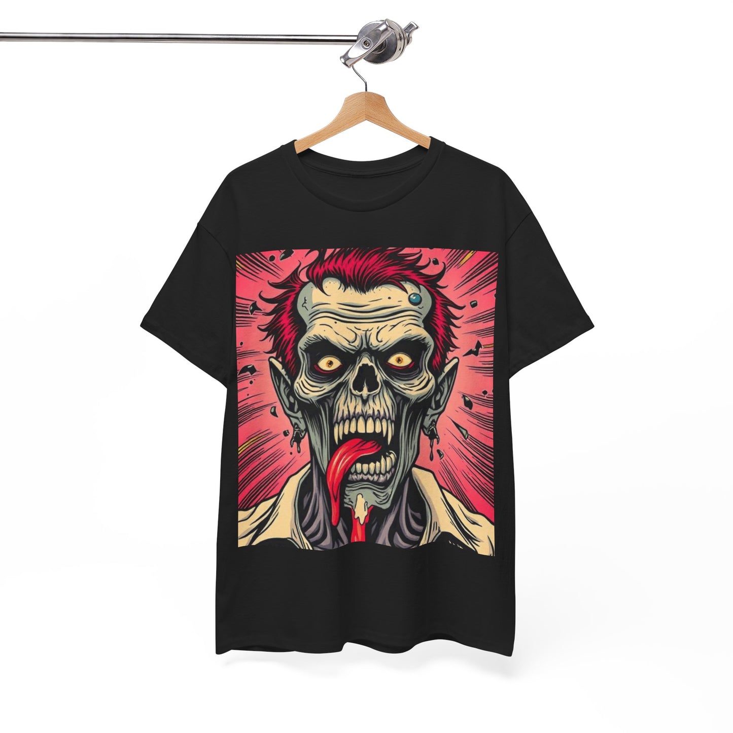 UK - Unisex Heavy Cotton Tee - Zombie Design for Horror Fans