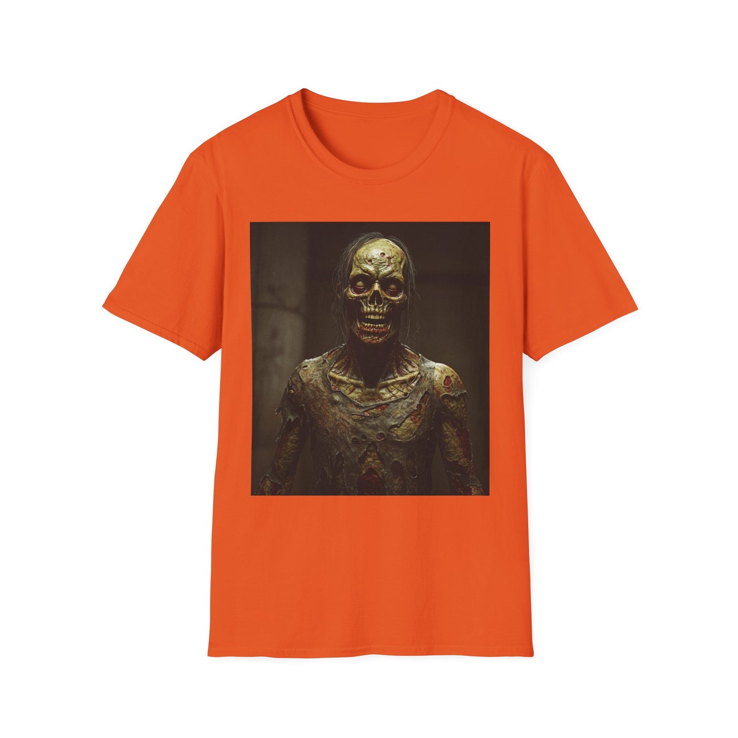 Creepy Horror-Themed Unisex Softstyle T-Shirt for Halloween