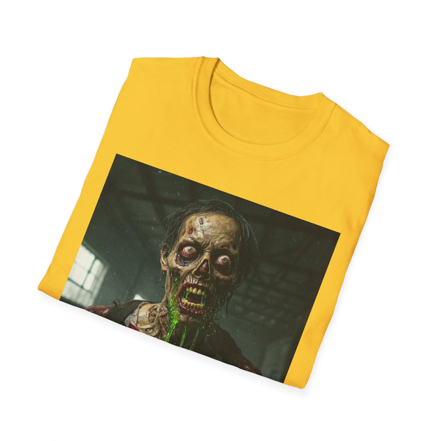 Apocalyptic Portrait Tee, bold, decaying zombie graphic