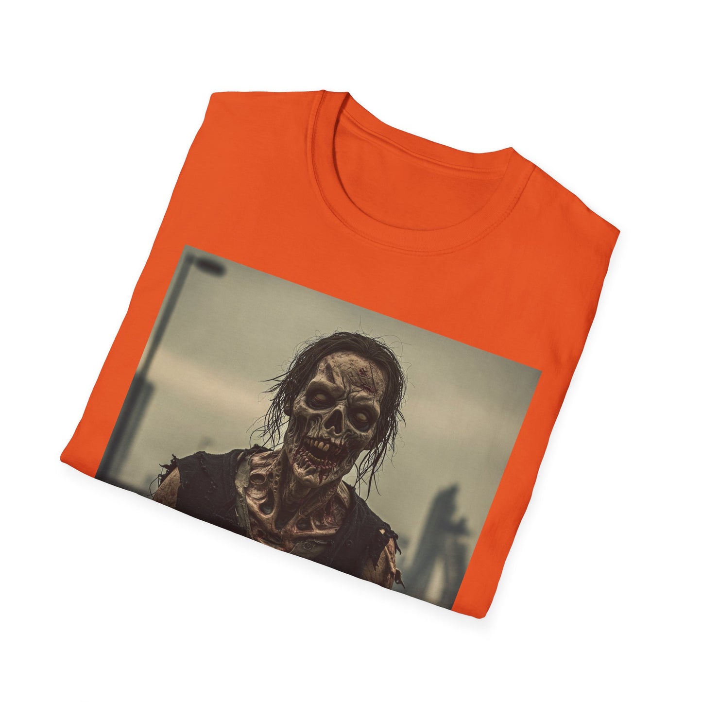 Apocalyptic Portrait Tee, bold, decaying zombie graphic