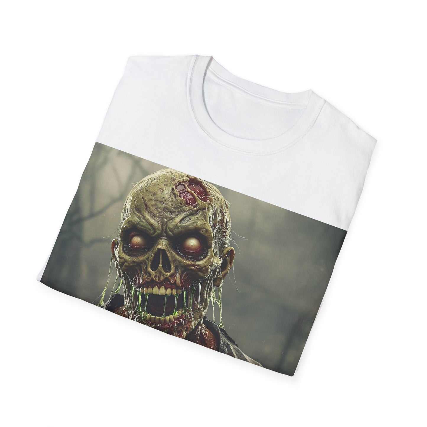 UK - Unisex Softstyle Zombie Graphic T-Shirt - Perfect for Halloween and Horror Fans