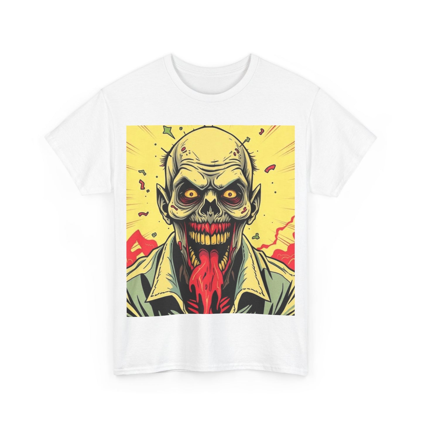 UK - Zombie Graphic Unisex Heavy Cotton Tee - Perfect for Horror Fans & Halloween