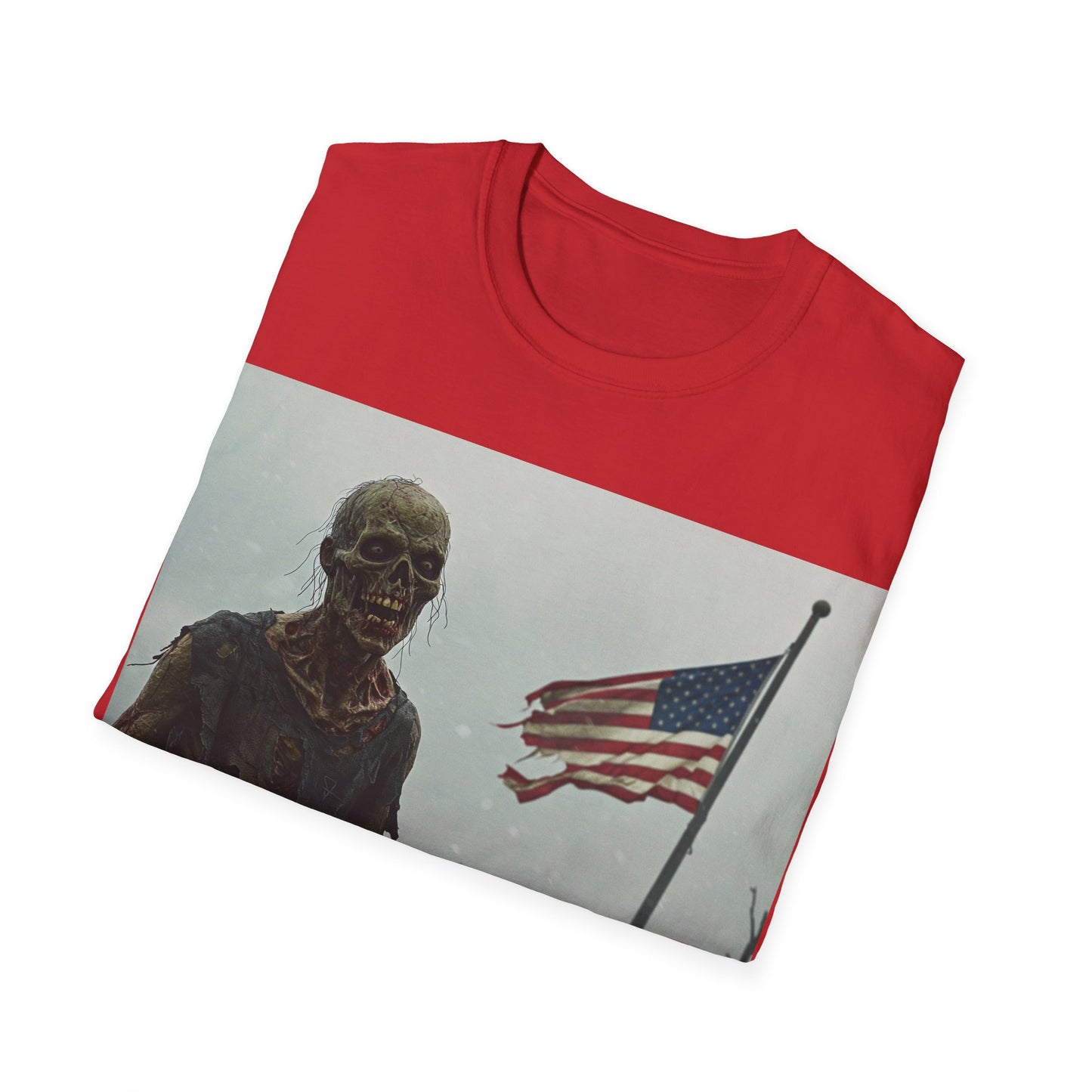 UK - Patriot Zombie Apocalypse Apocalyptic Portrait Tee, bold, decaying zombie graphic