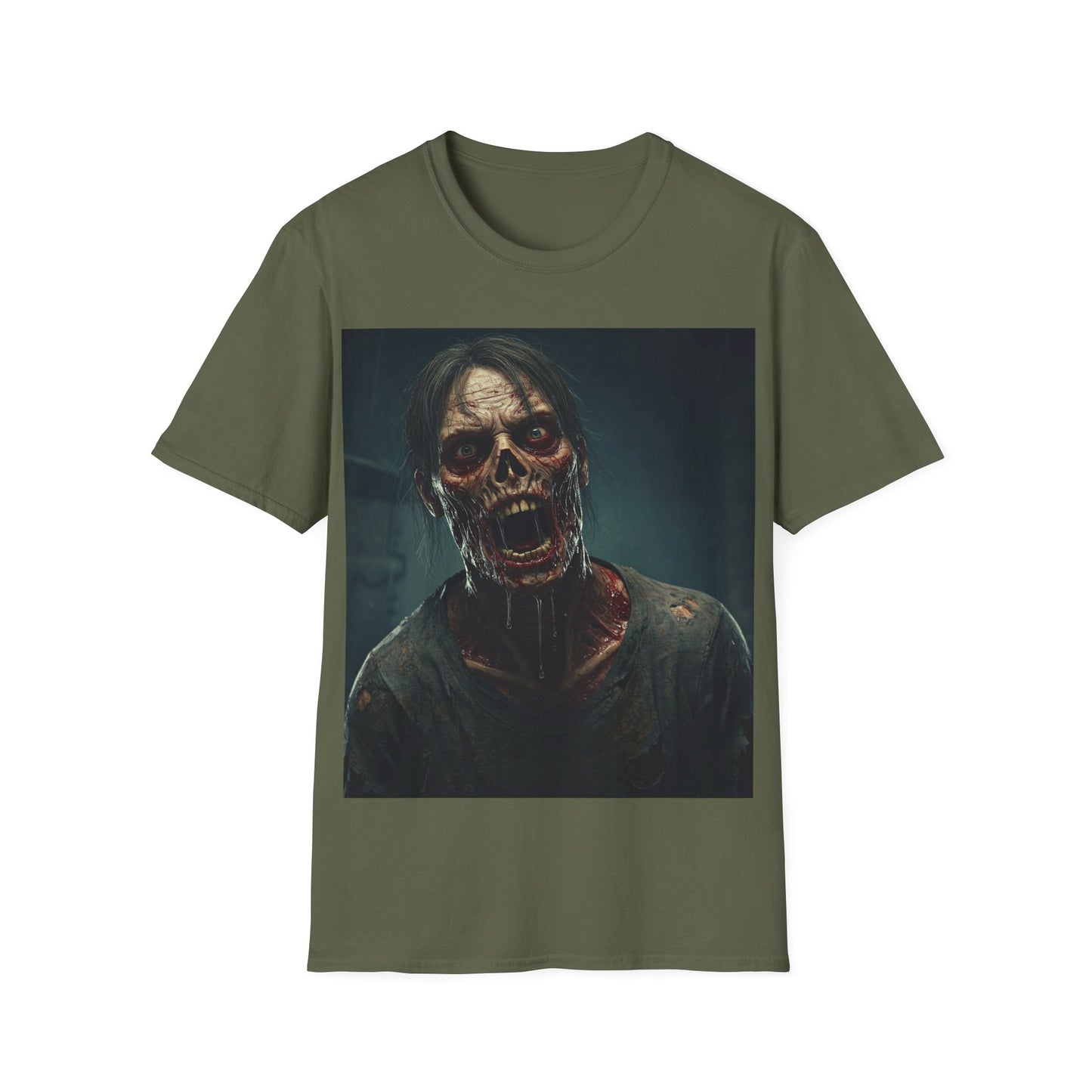 UK - Zombie Graphic Unisex Softstyle T-Shirt - Perfect for Halloween Horror Fans