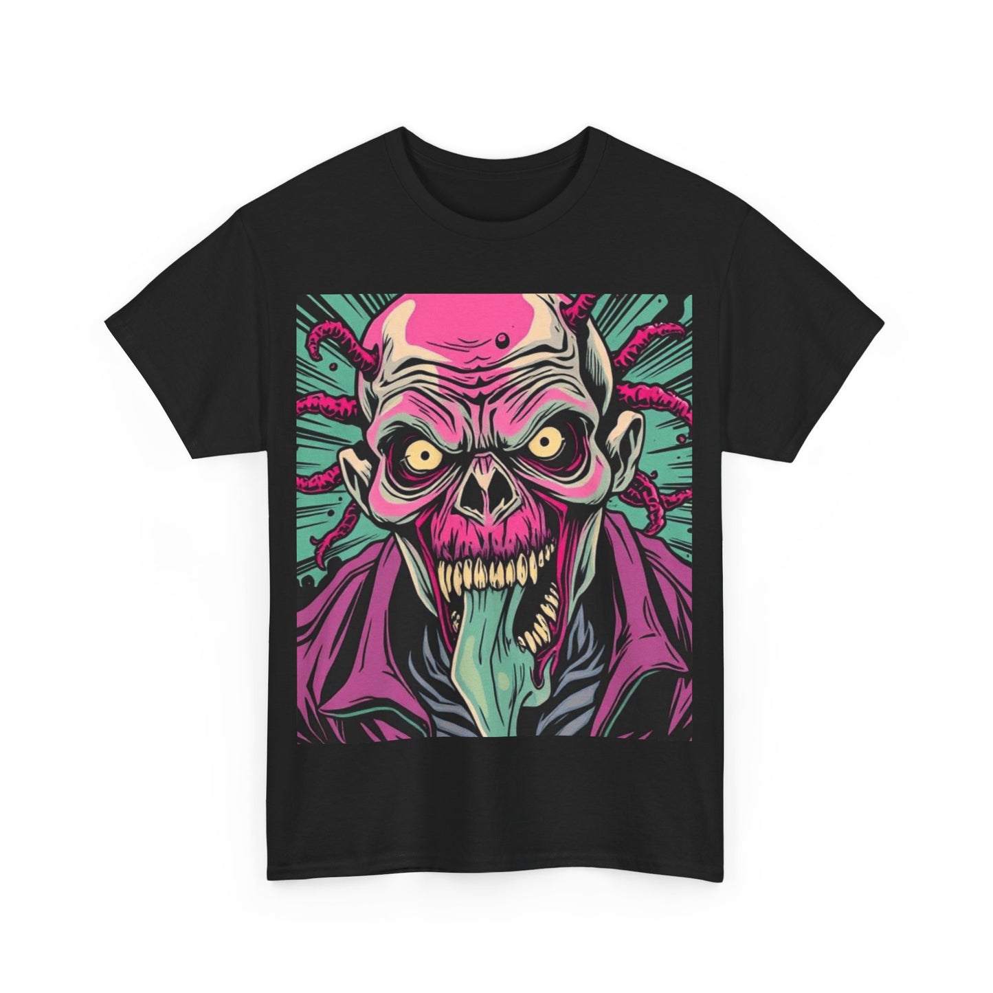 UK - Unisex Heavy Cotton Tee - Bold Graphic Zombie Design