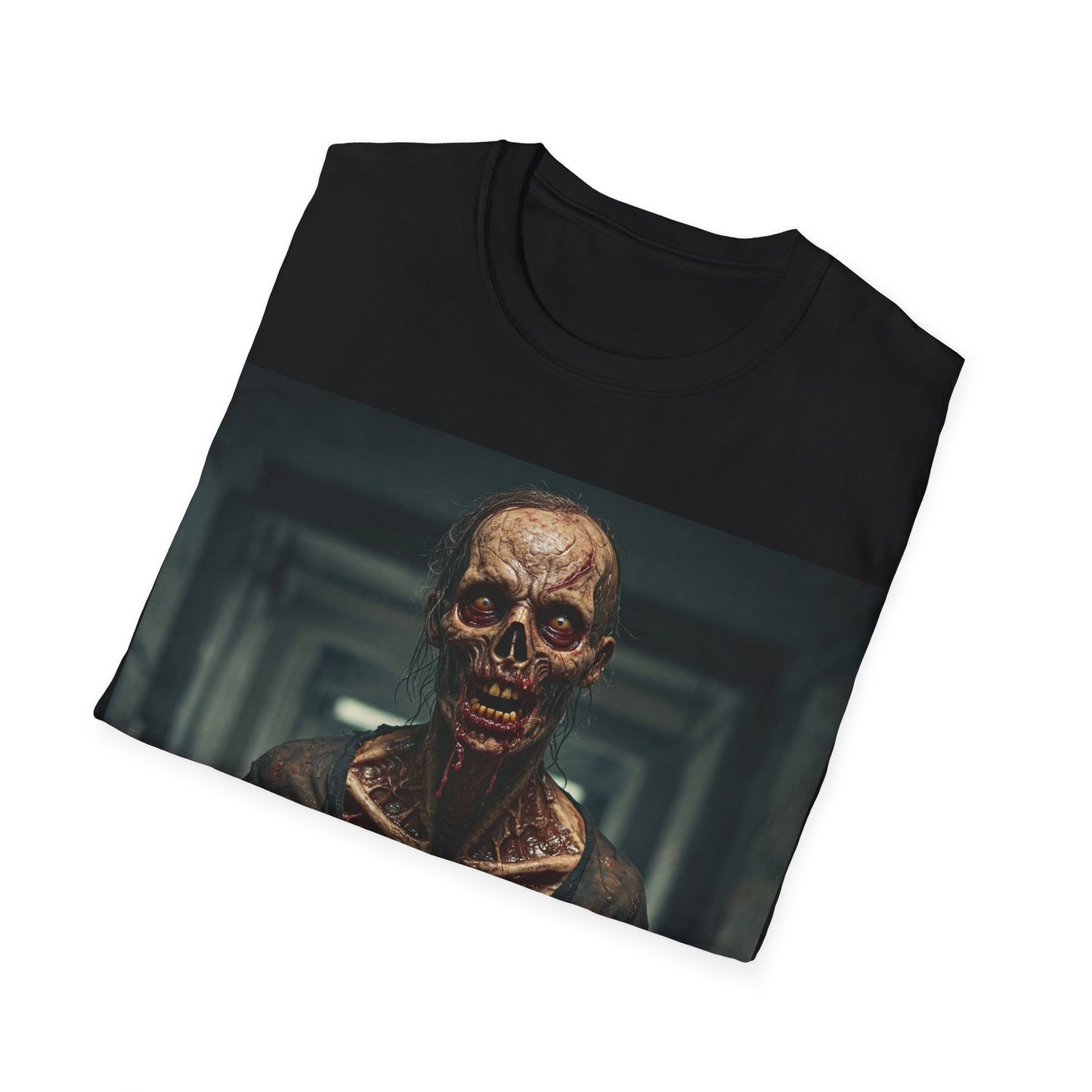 UK - Creepy Zombie Graphic Apocalyptic Portrait Tee, bold, decaying zombie graphic