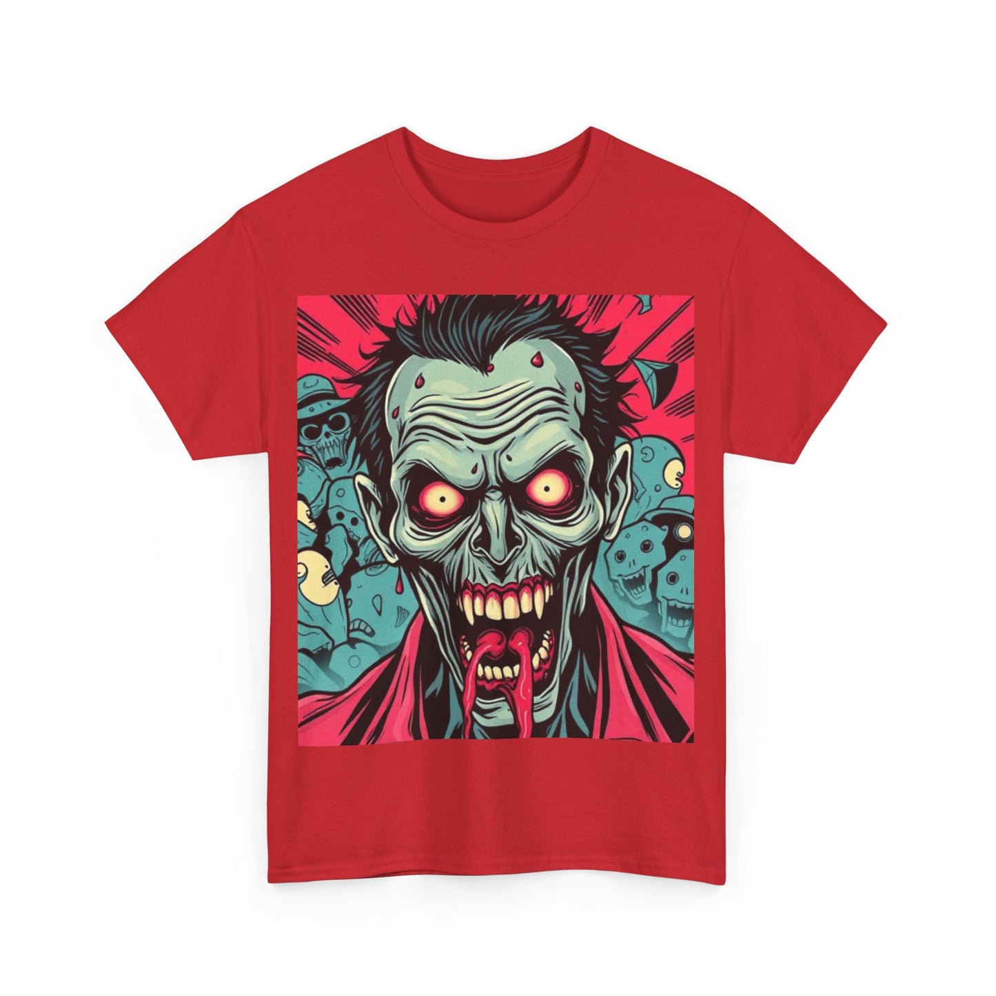 UK - Unisex Heavy Cotton Tee - Spooky Zombie Graphic Tee for Halloween