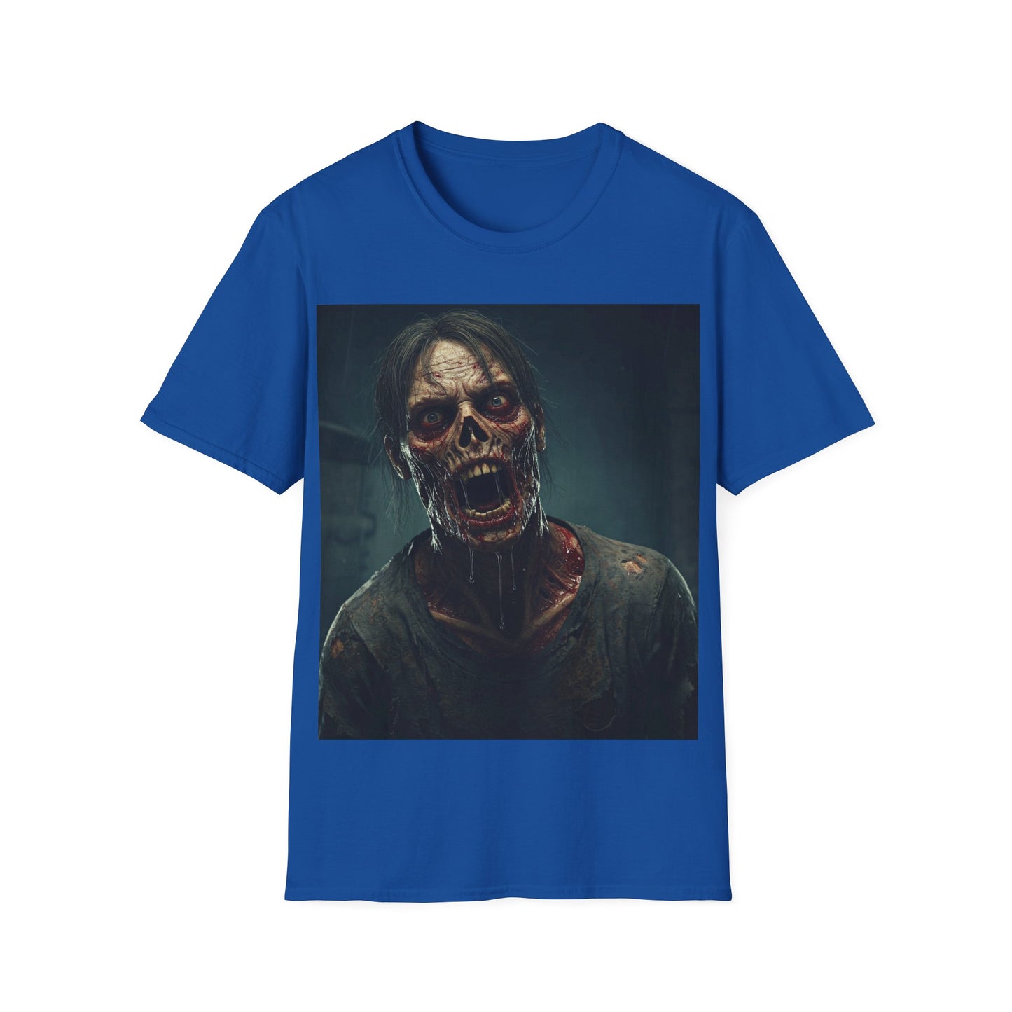 UK - Zombie Graphic Unisex Softstyle T-Shirt - Perfect for Halloween Horror Fans