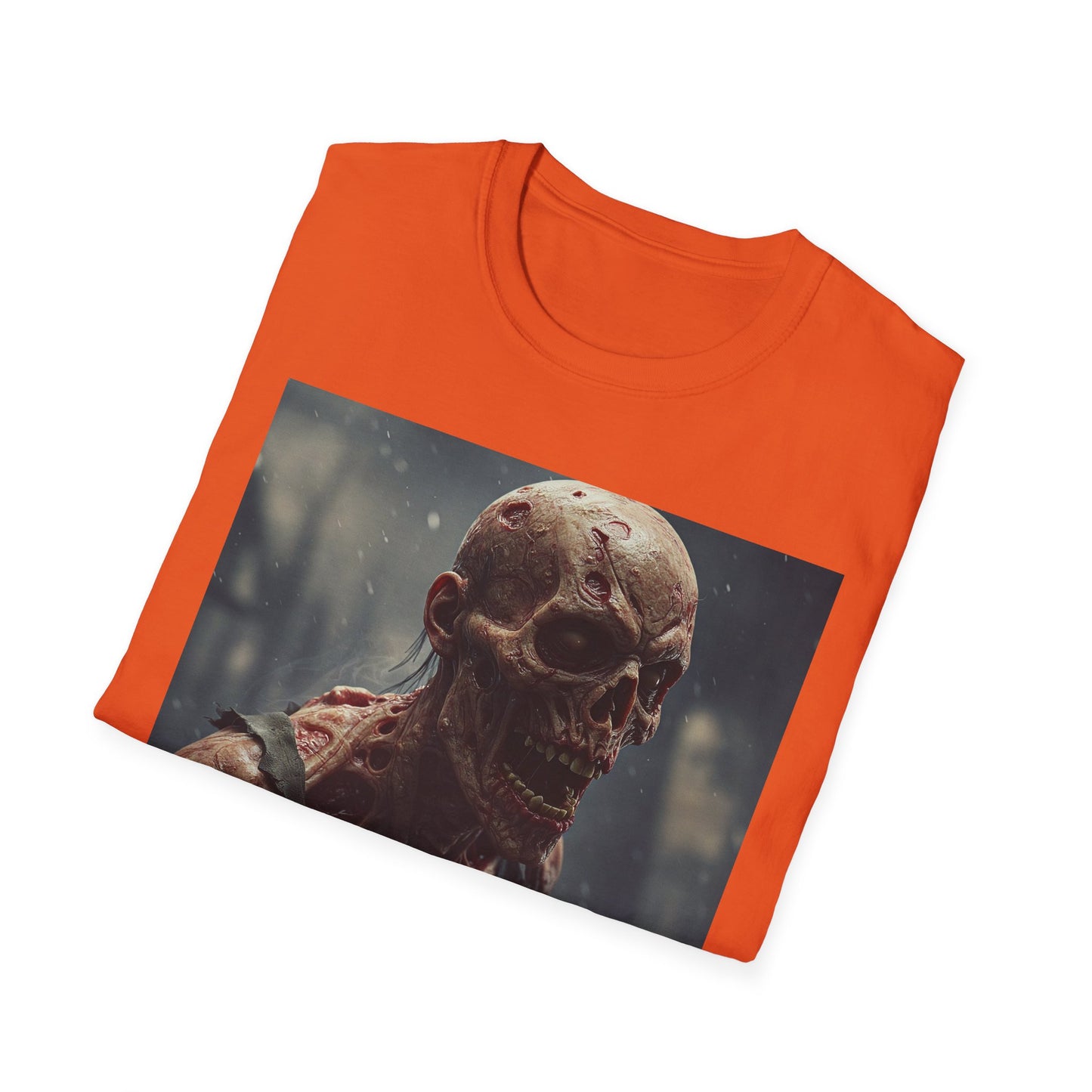 Unisex Softstyle T-Shirt with Creepy Skeleton Design - Perfect for Halloween and Horror Fans