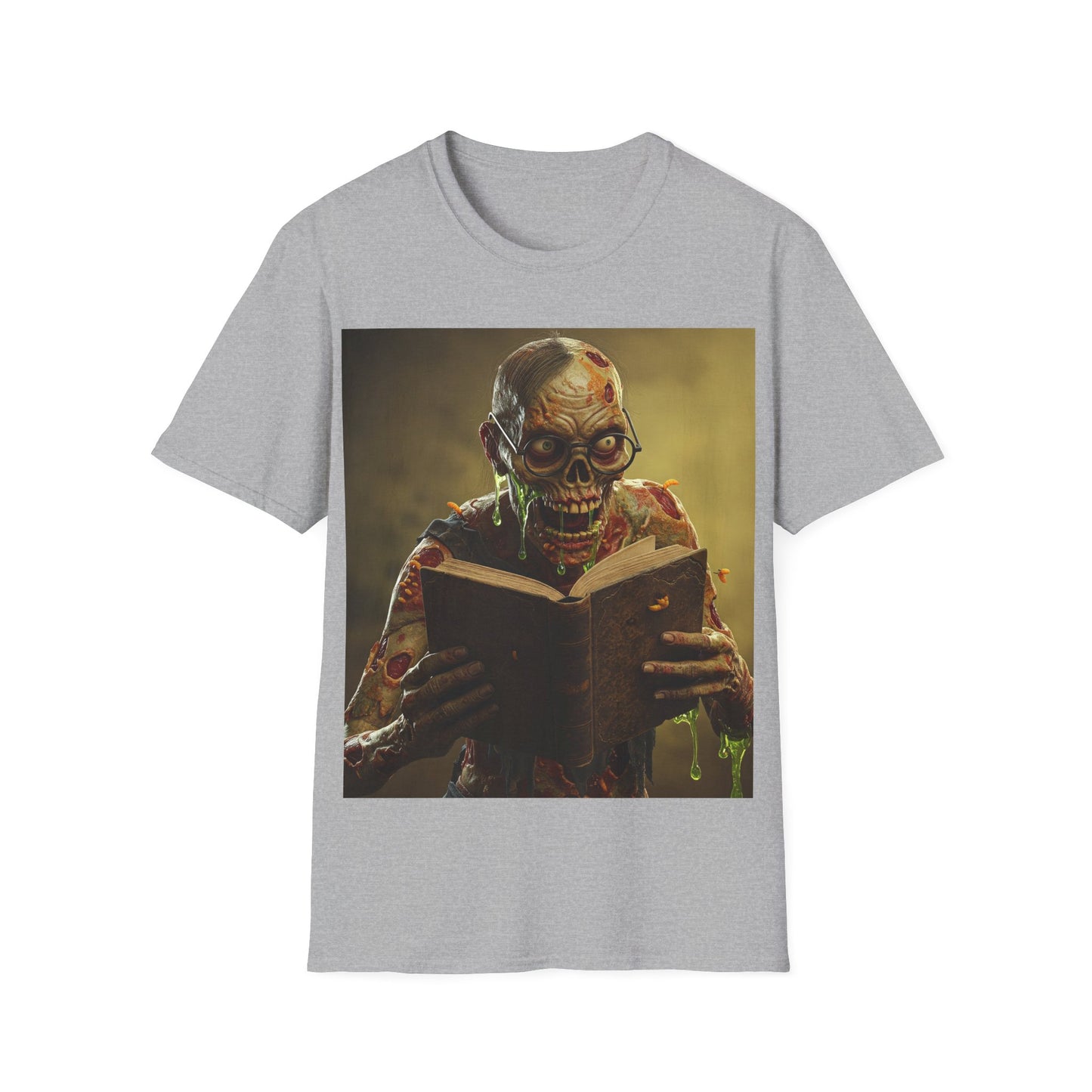 UK - Zombie Reader Apocalyptic Portrait Tee, bold, decaying zombie graphic
