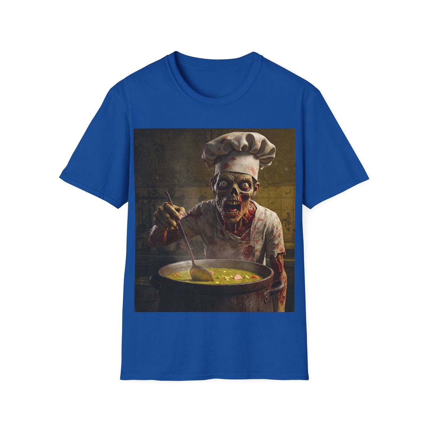 UK - Zombie Chef Apocalyptic Portrait Tee, bold, decaying zombie graphic