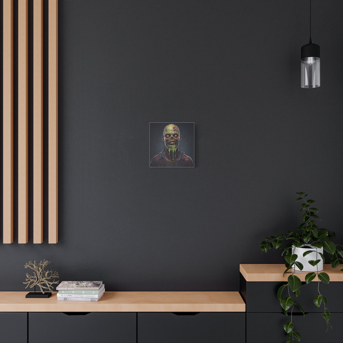 Zombie Art Canvas Wall Decoration - Spooky Halloween Home Decor
