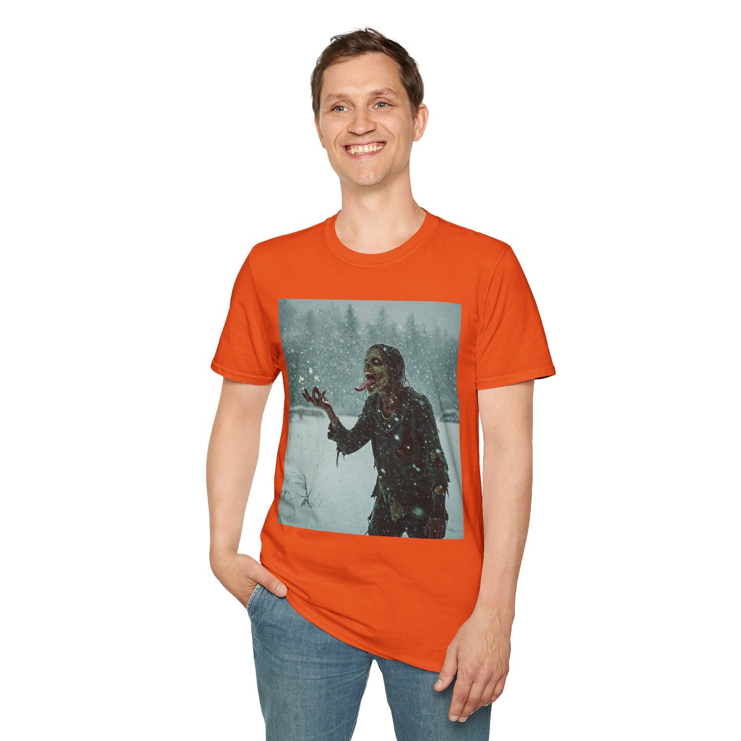 Chilling Horror Graphic Tee - Unisex Softstyle T-Shirt with Spooky Design