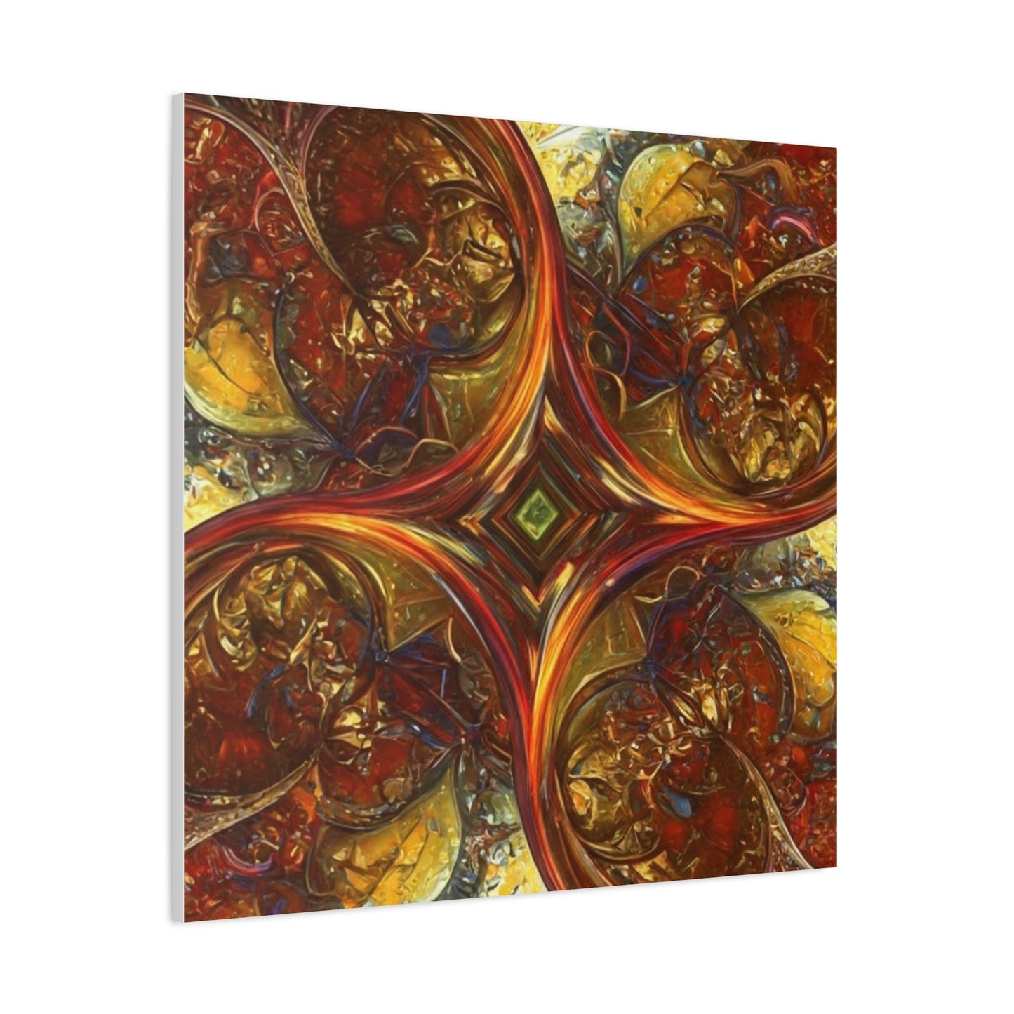Abstract Art Matte Canvas Wall Decor - Vibrant Fractal Design, Colorful Home Accent