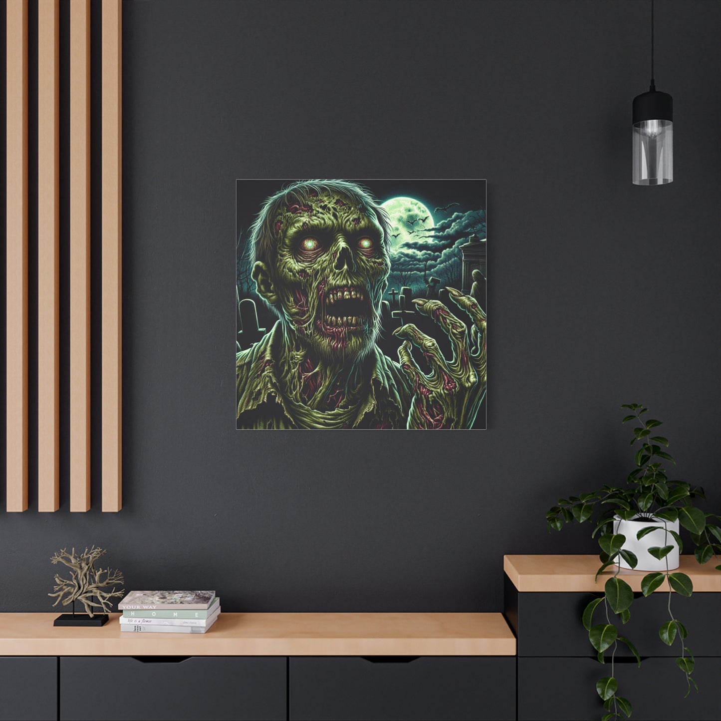 Zombie-Themed Stretched Canvas Art