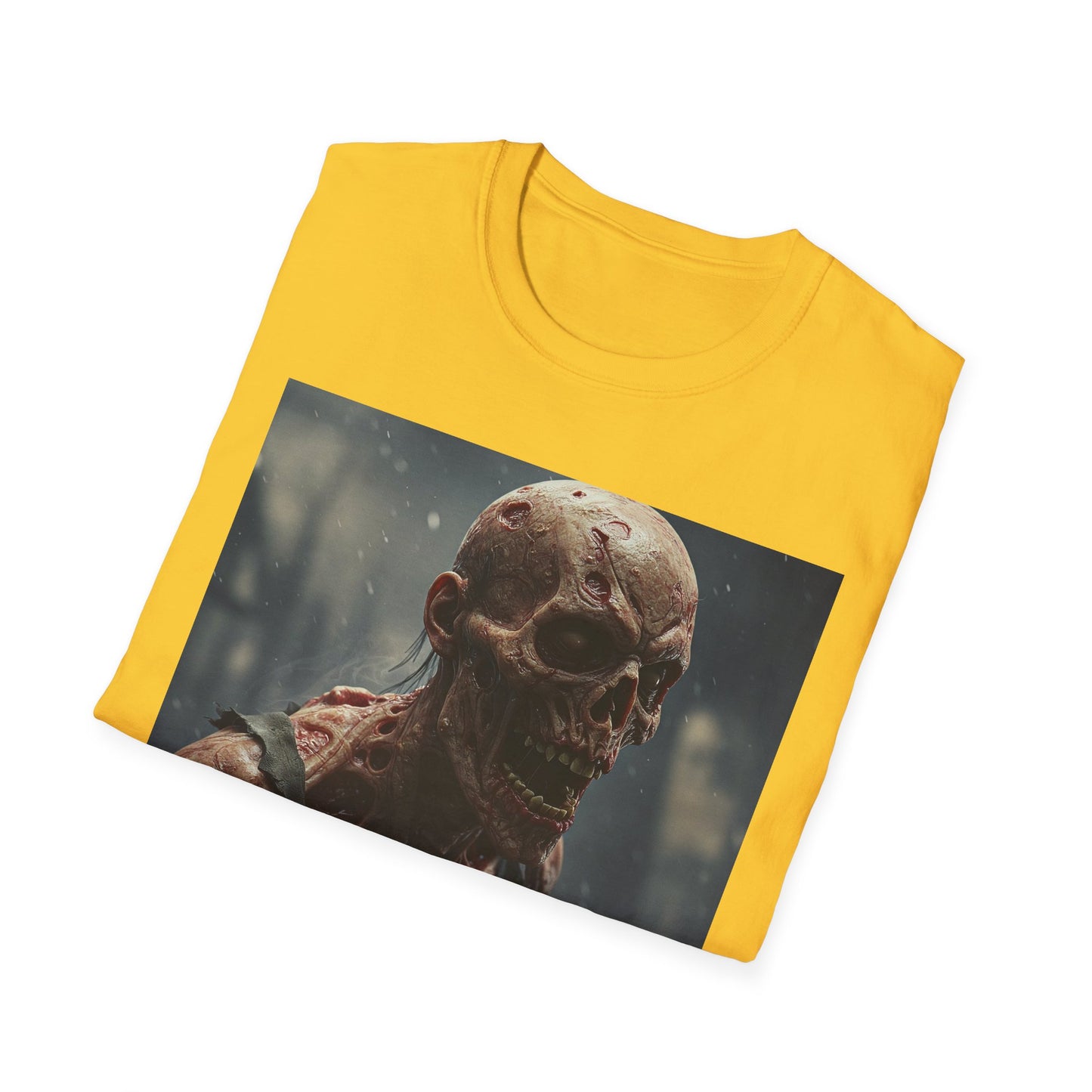 Unisex Softstyle T-Shirt with Creepy Skeleton Design - Perfect for Halloween and Horror Fans