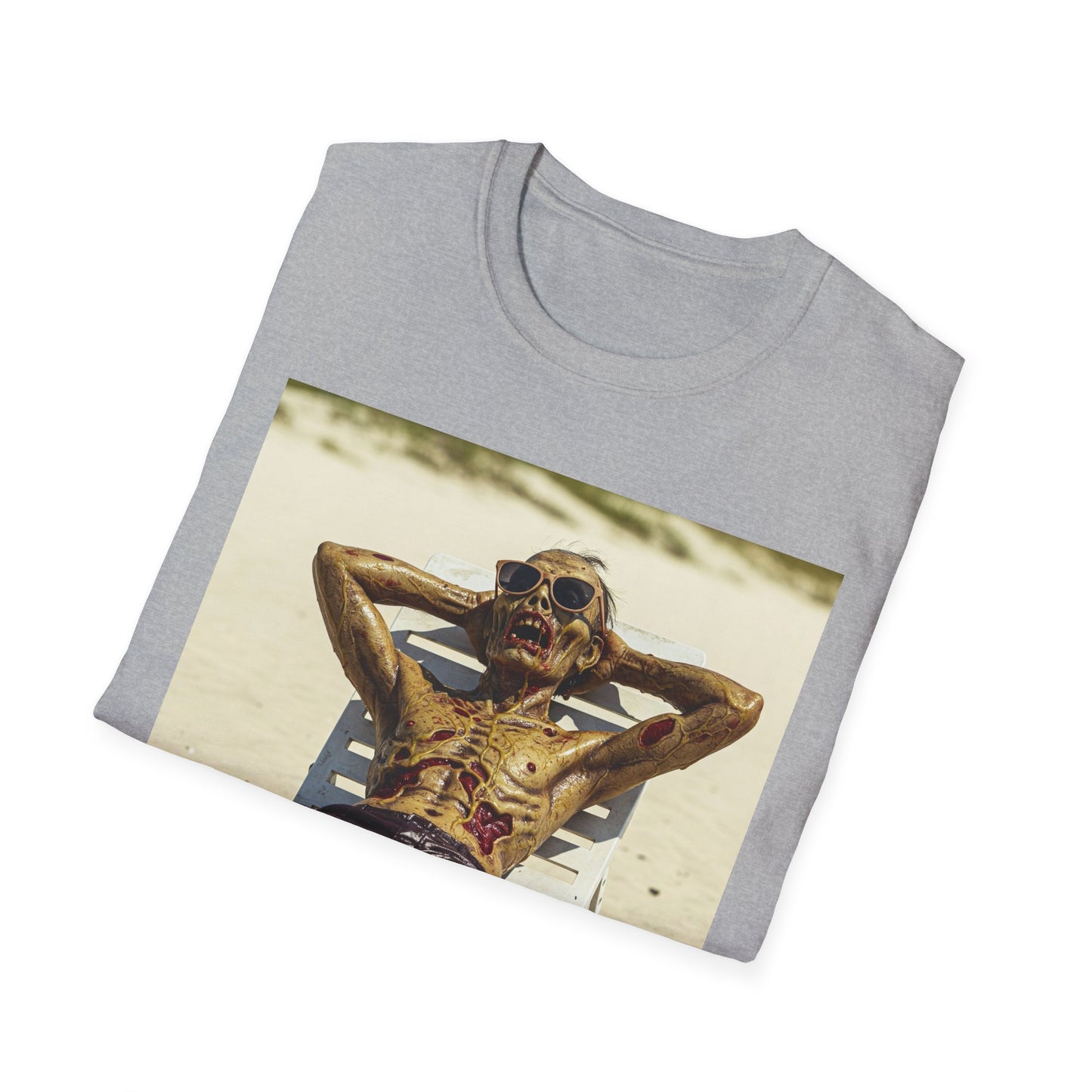 Chillin' Skeleton Unisex Softstyle T-Shirt - Perfect for Halloween & Casual Wear