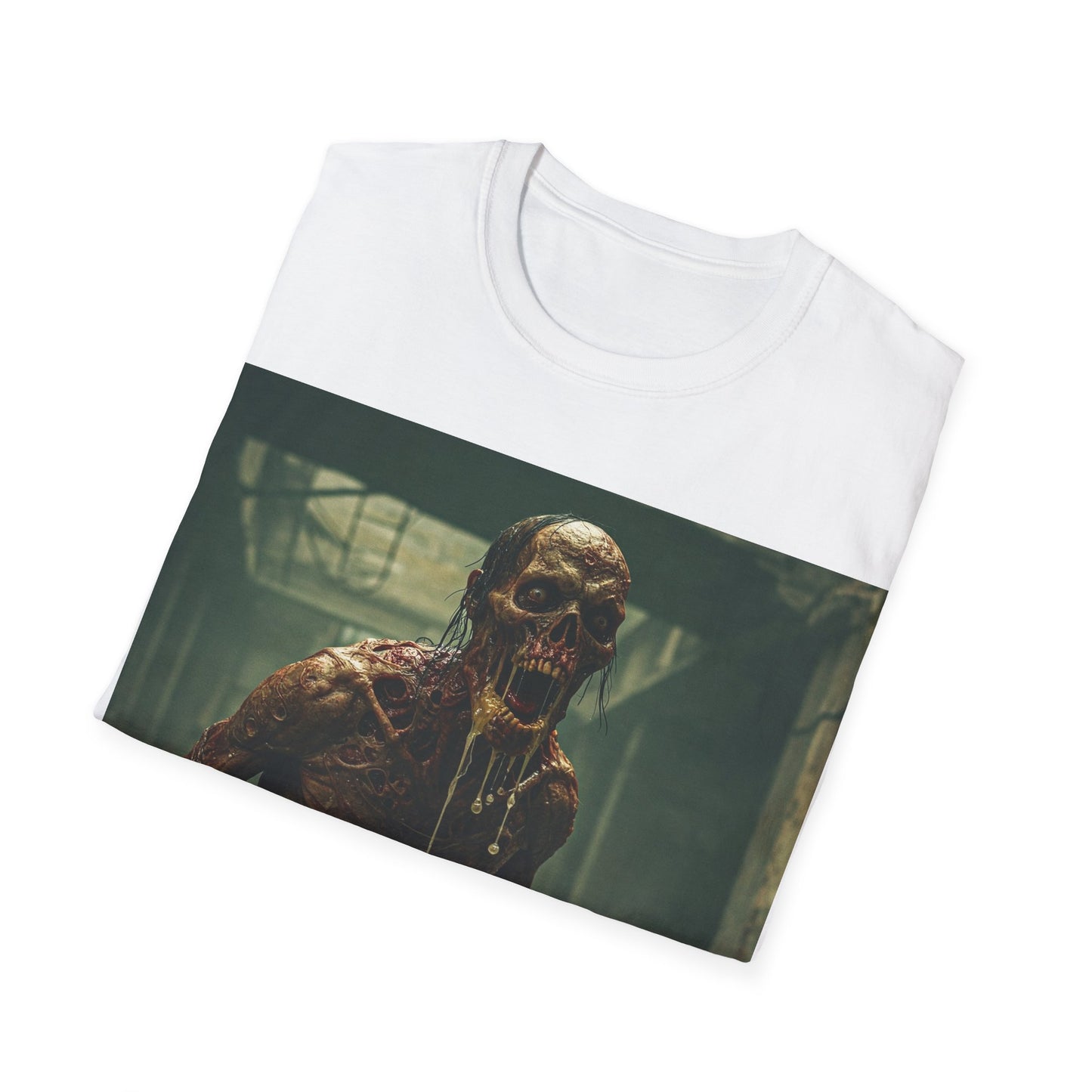 UK - Horror Graphic Unisex T-Shirt - Spooky Zombie Design - Perfect for Halloween and Horror Fans