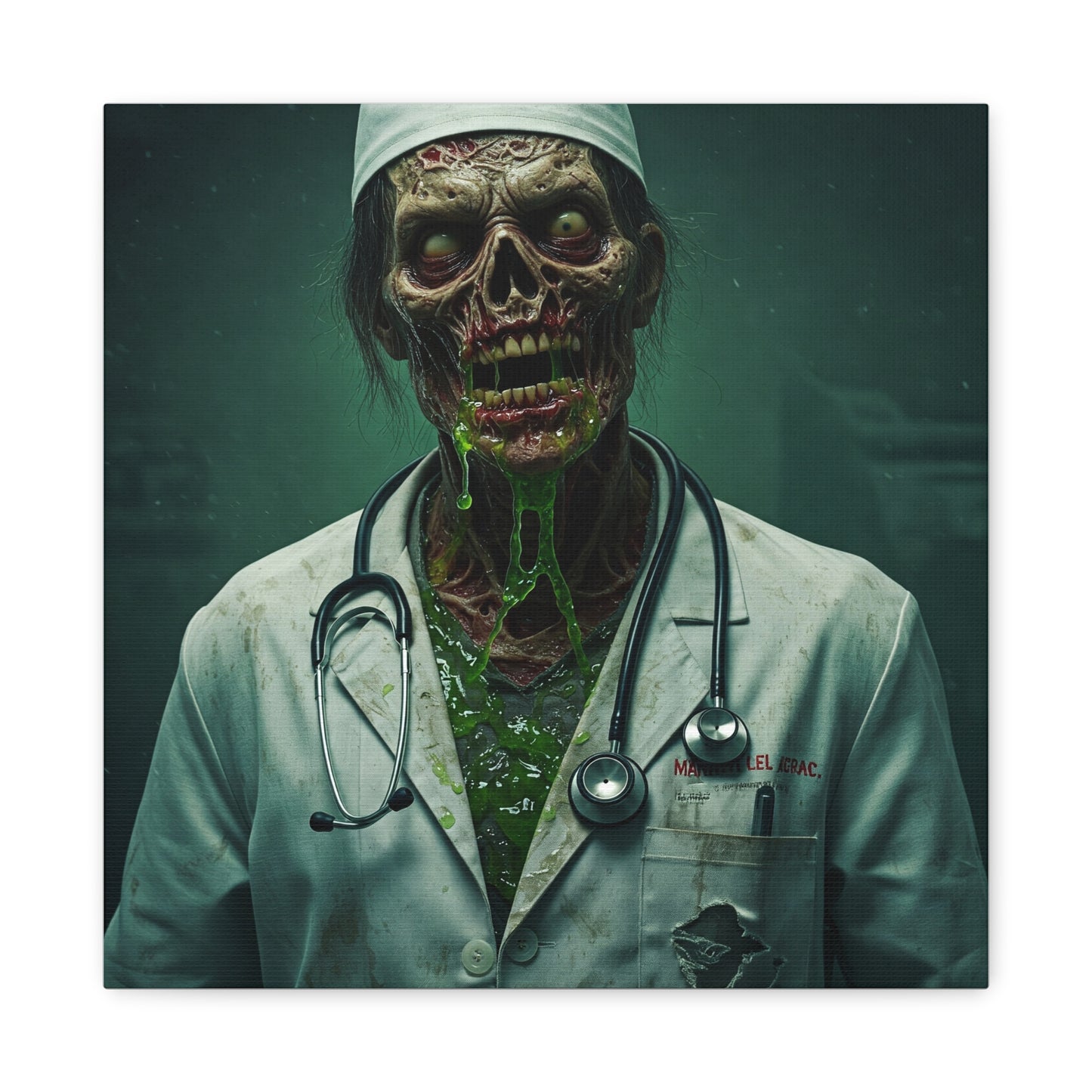 Zombie Doctor Canvas Art | Horror Medical Wall Decor | Perfect for Halloween