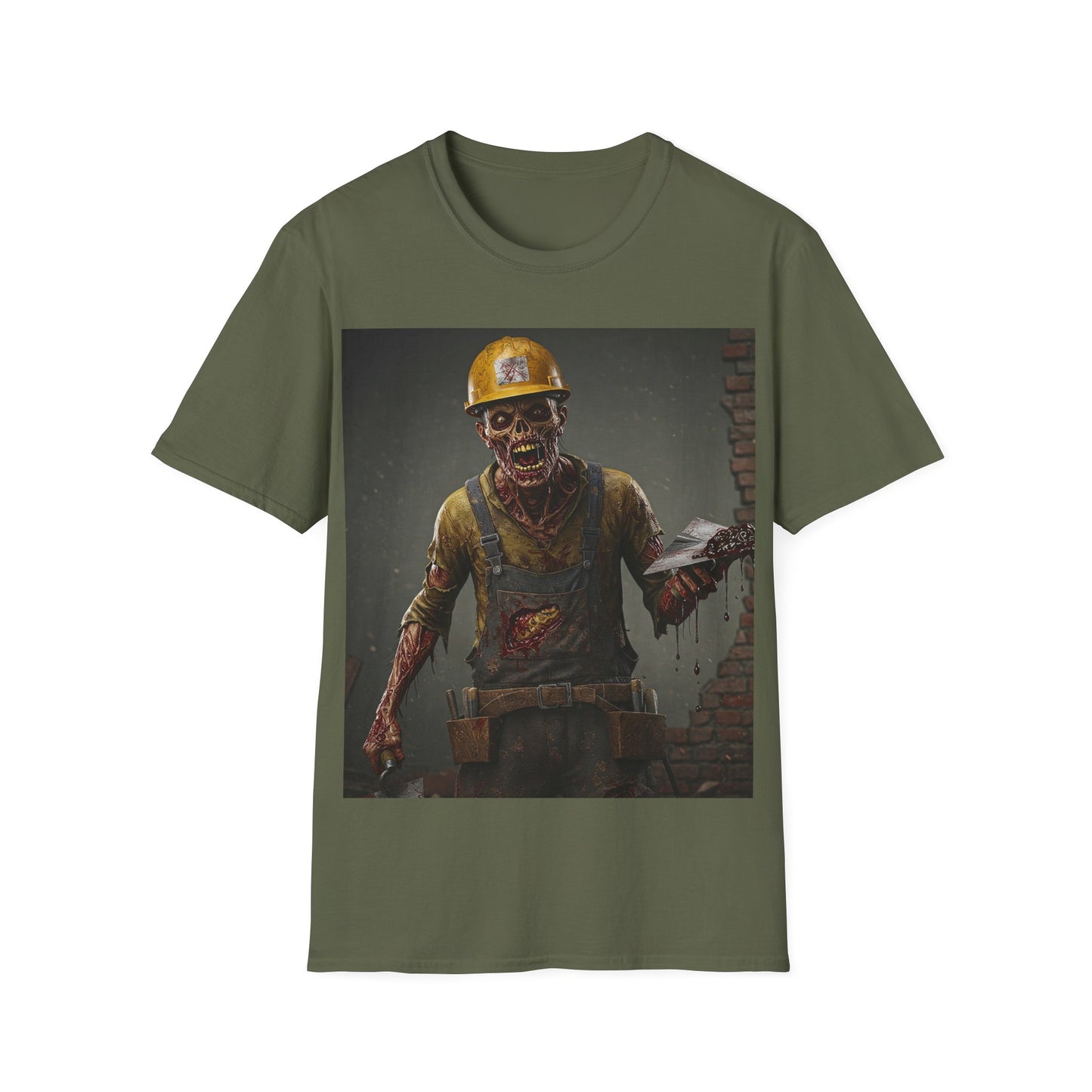 UK - Zombie Construction Worker Unisex Softstyle T-Shirt