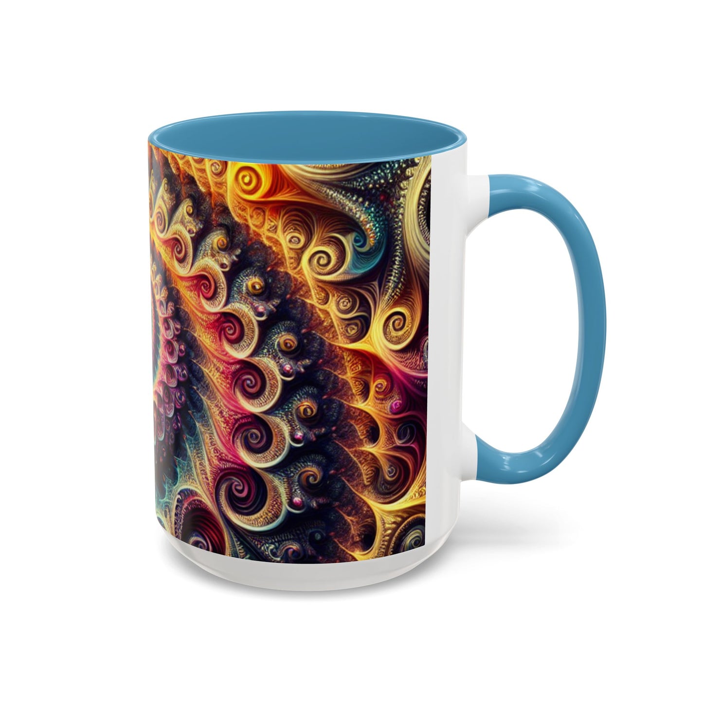 Colorful Swirl Accent Coffee Mug - Unique Spiral Design for Art Lovers