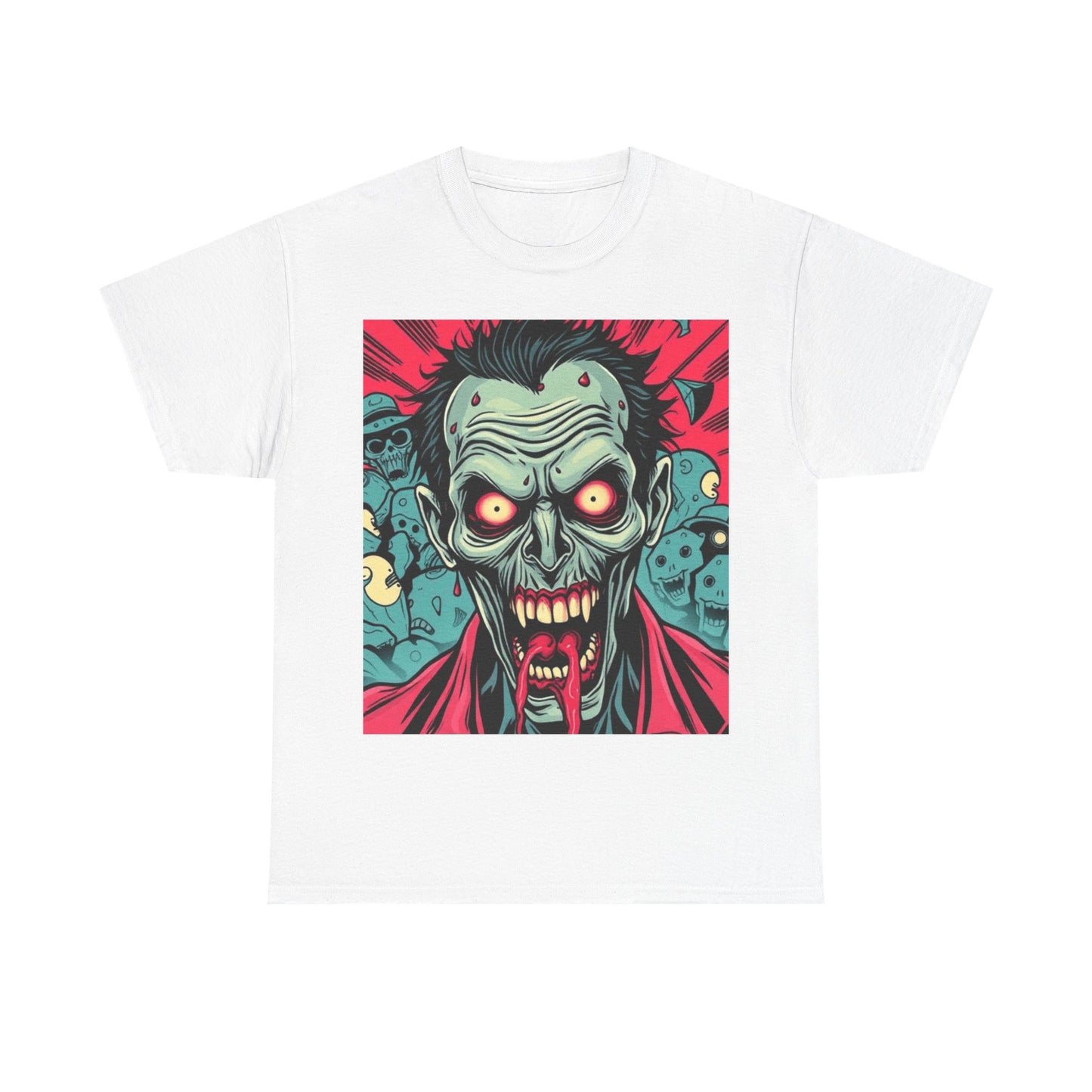 UK - Unisex Heavy Cotton Tee - Spooky Zombie Graphic Tee for Halloween