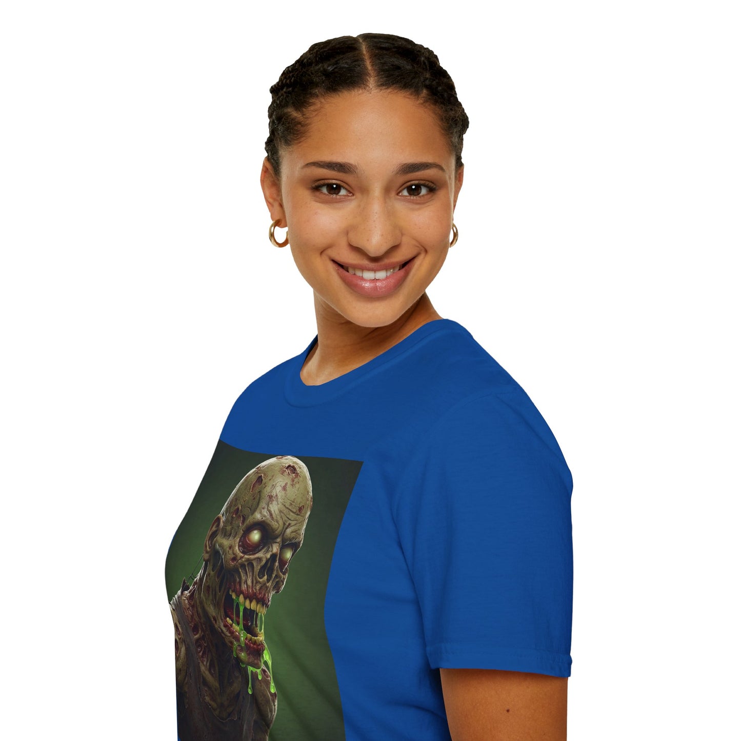 Zombie Graphic Unisex Softstyle T-Shirt - Perfect for Halloween and Horror Fans