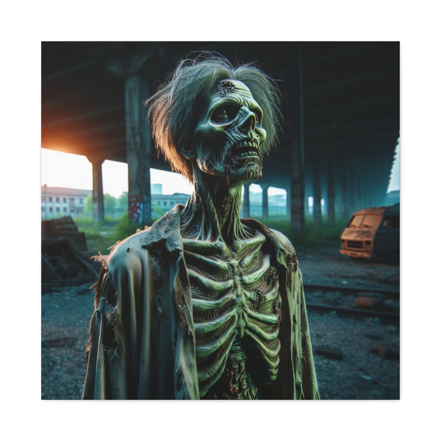 Creepy Skeleton Wall Art | Matte Canvas Decor for Halloween & Gothic Lovers