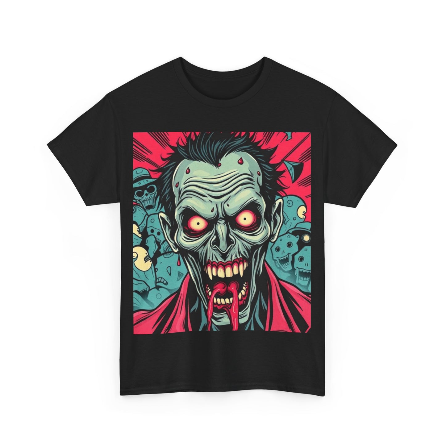 UK - Unisex Heavy Cotton Tee - Spooky Zombie Graphic Tee for Halloween