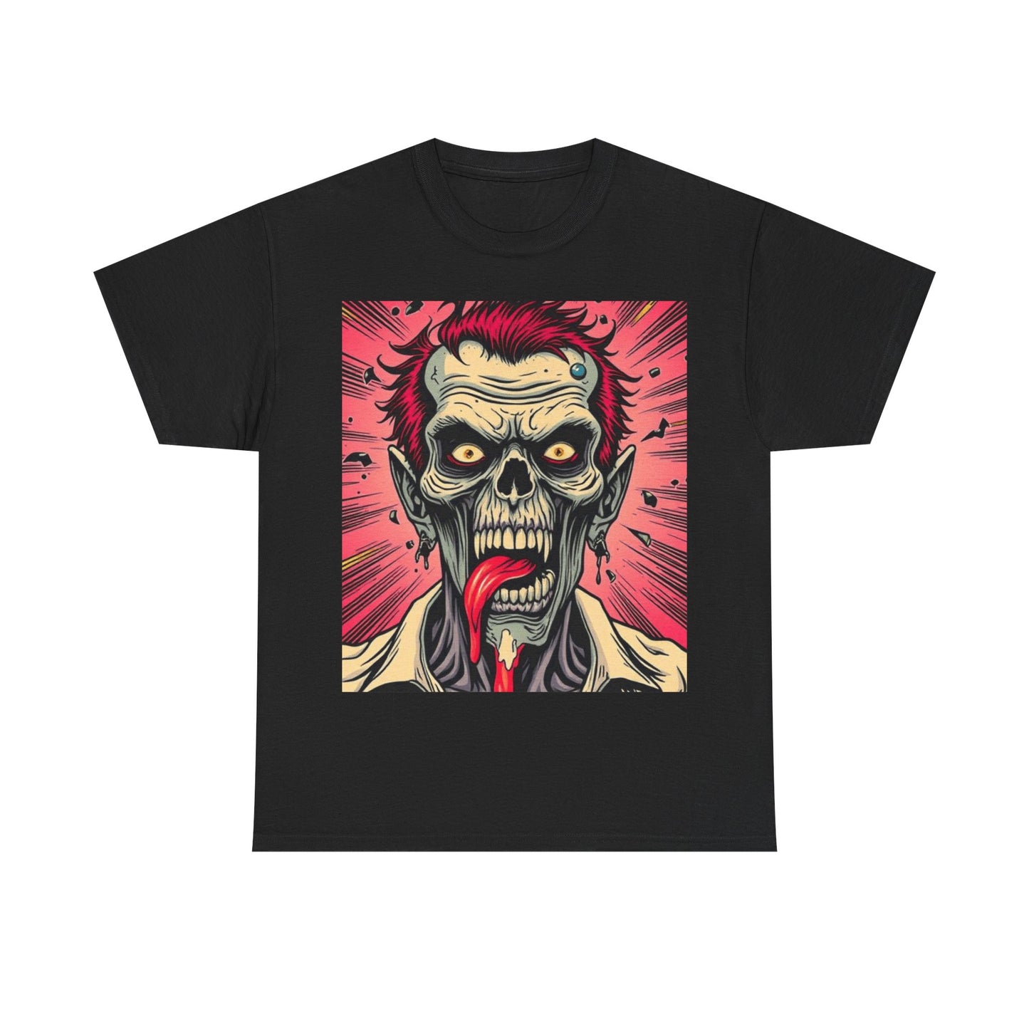 UK - Unisex Heavy Cotton Tee - Zombie Design for Horror Fans