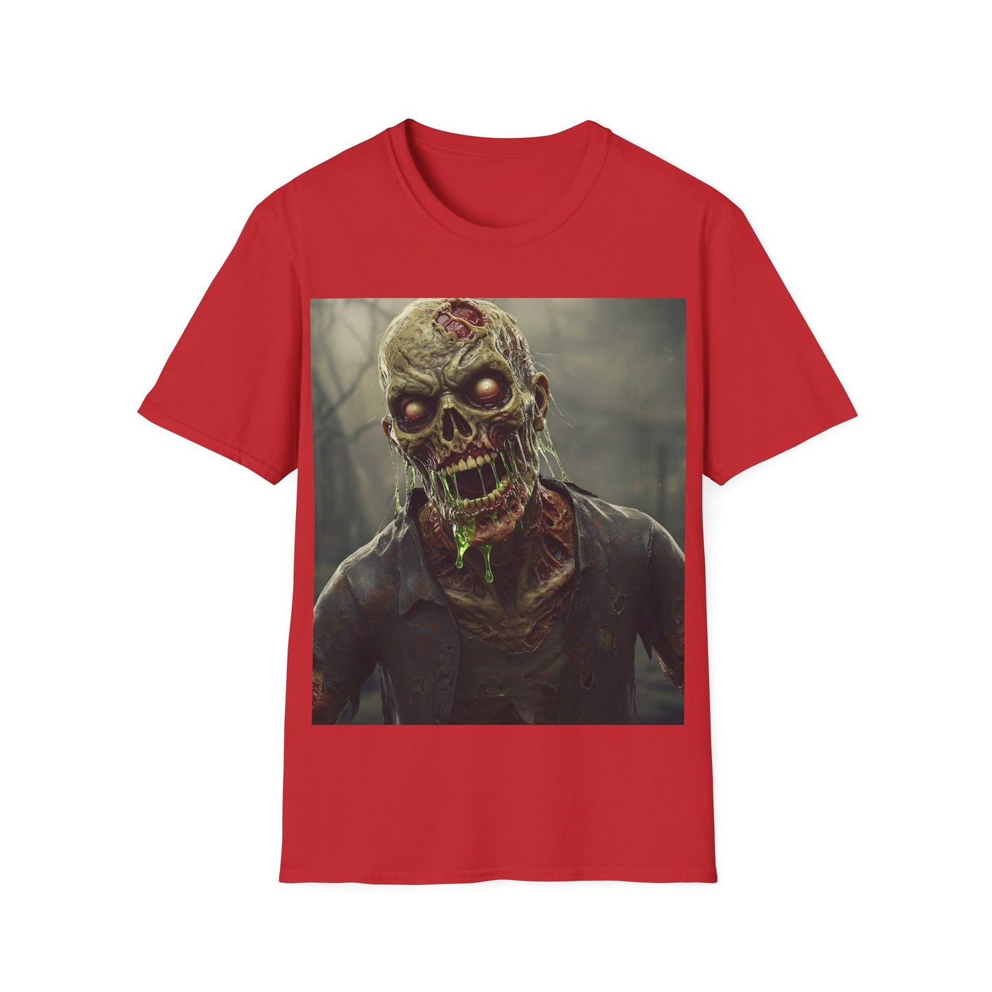 UK - Unisex Softstyle Zombie Graphic T-Shirt - Perfect for Halloween and Horror Fans